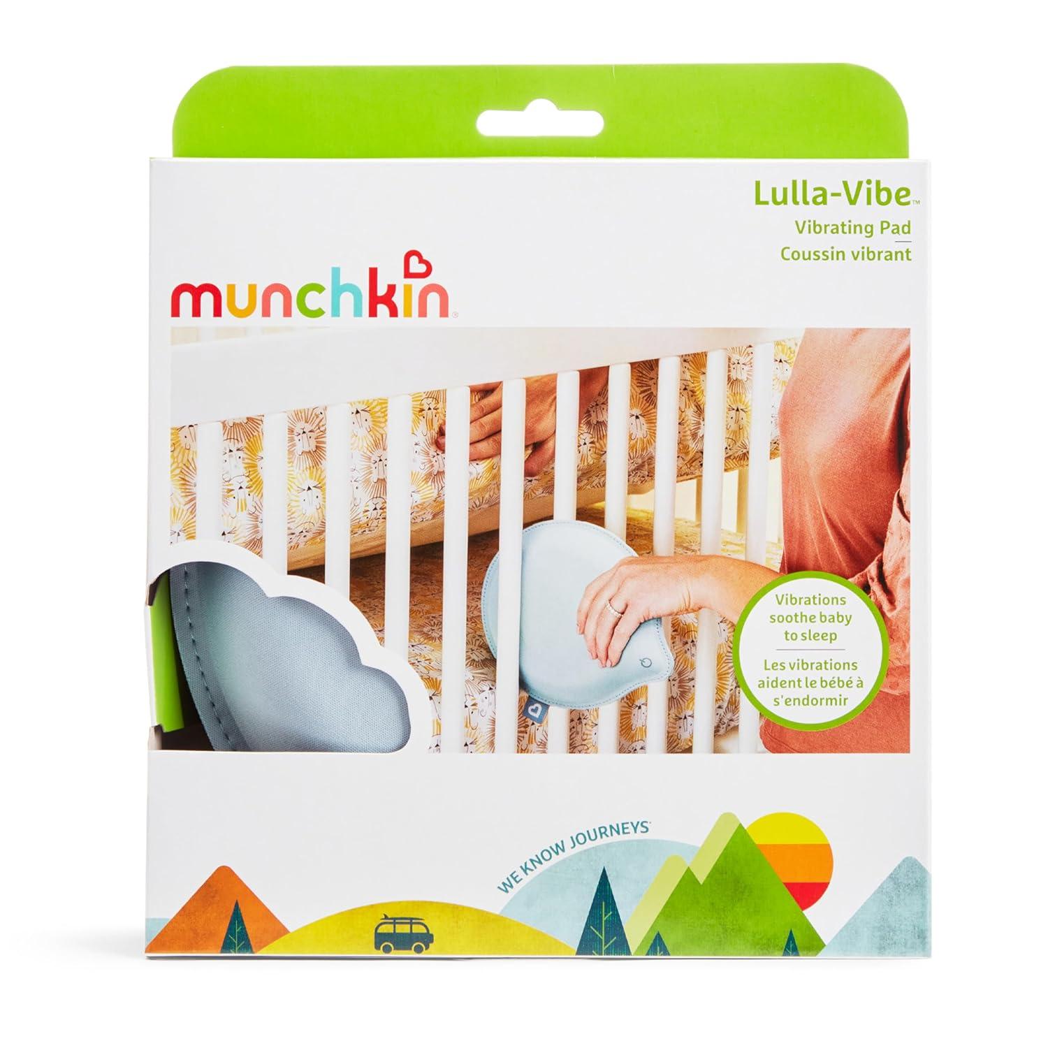 imageMunchkin LullaVibe Vibrating Pad Baby Sleep Soother for Crib Mattresses Bassinets Strollers Nap and Sleep Aid for Babies and Infants Rechargeable Light BlueRechargeable LullaVibe