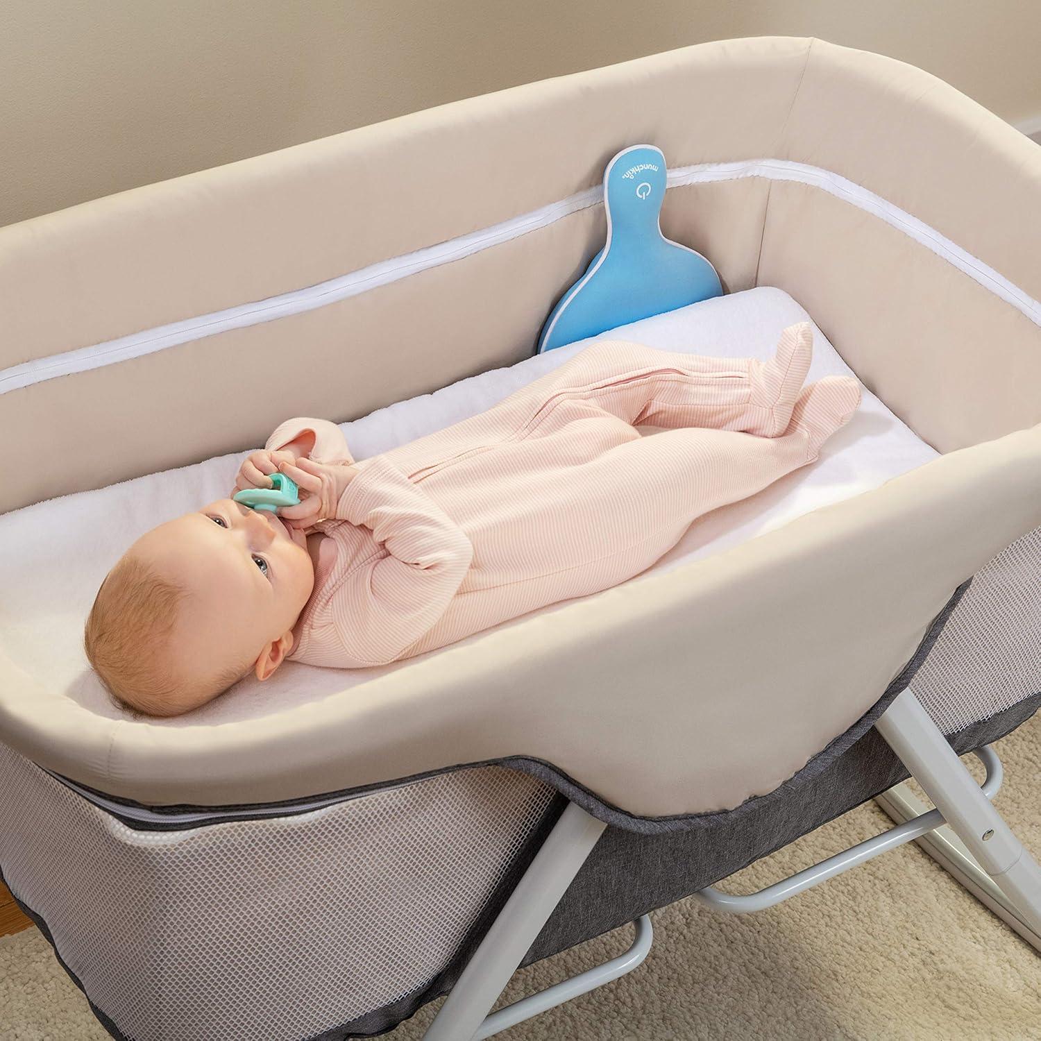 imageMunchkin LullaVibe Vibrating Pad Baby Sleep Soother for Crib Mattresses Bassinets Strollers Nap and Sleep Aid for Babies and Infants Rechargeable Light BlueVibrating Pad