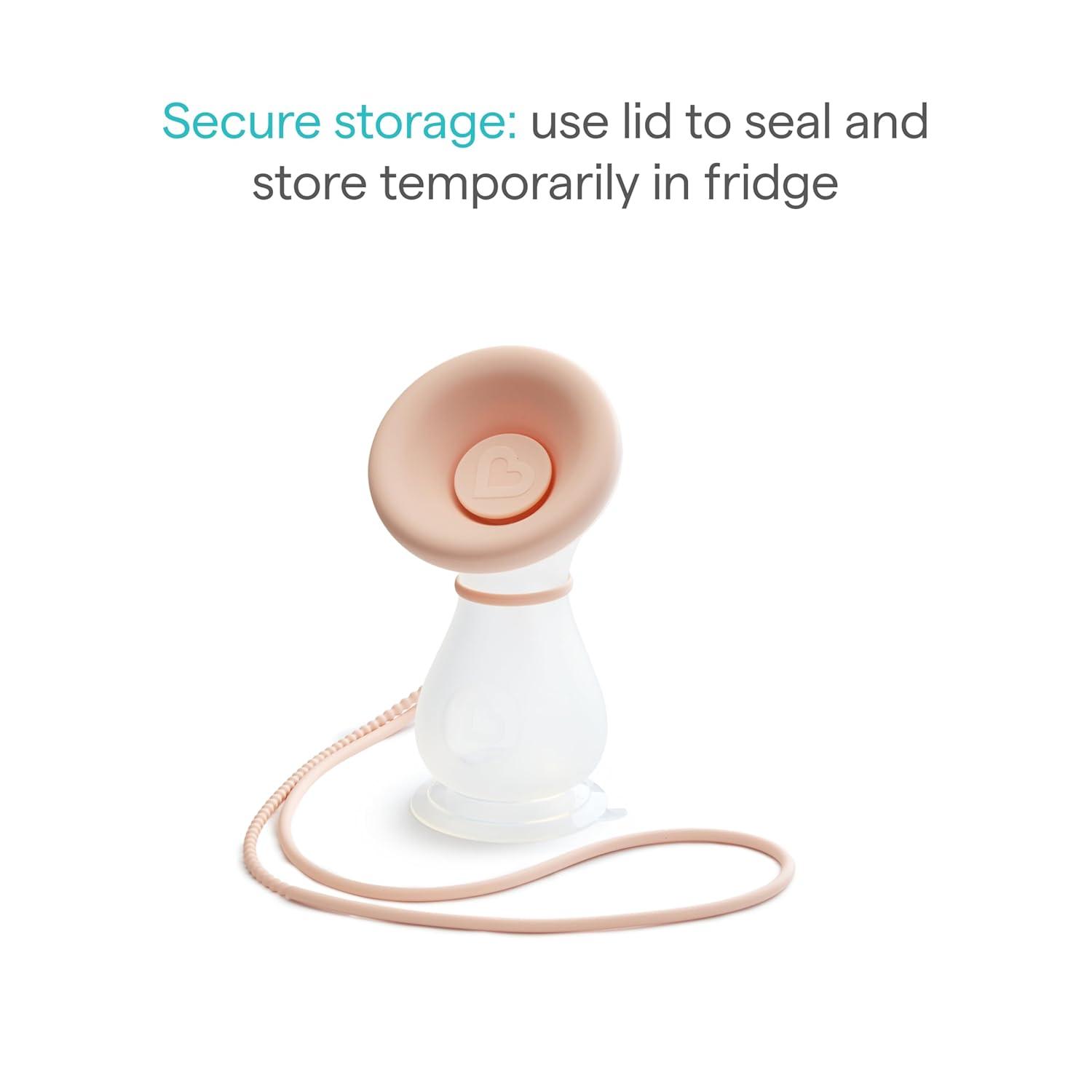 imageMunchkin Manual Breast Pump for Breastmilk Food Grade Silicone BPA Free 4 Ounce  Portable Breastfeeding Essential for Expressing Milk at Home Work and On The Go ClearPinkBreast Pump