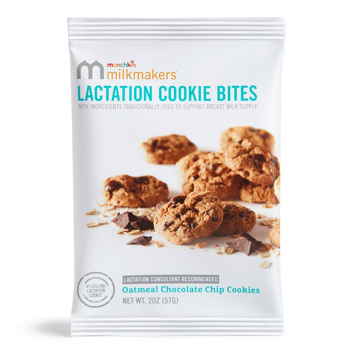imageMunchkin Milkmakers 10pk Lactation Cookie Bites Oatmeal Chocolate Chip and Lactation Massager with Heat and Vibration