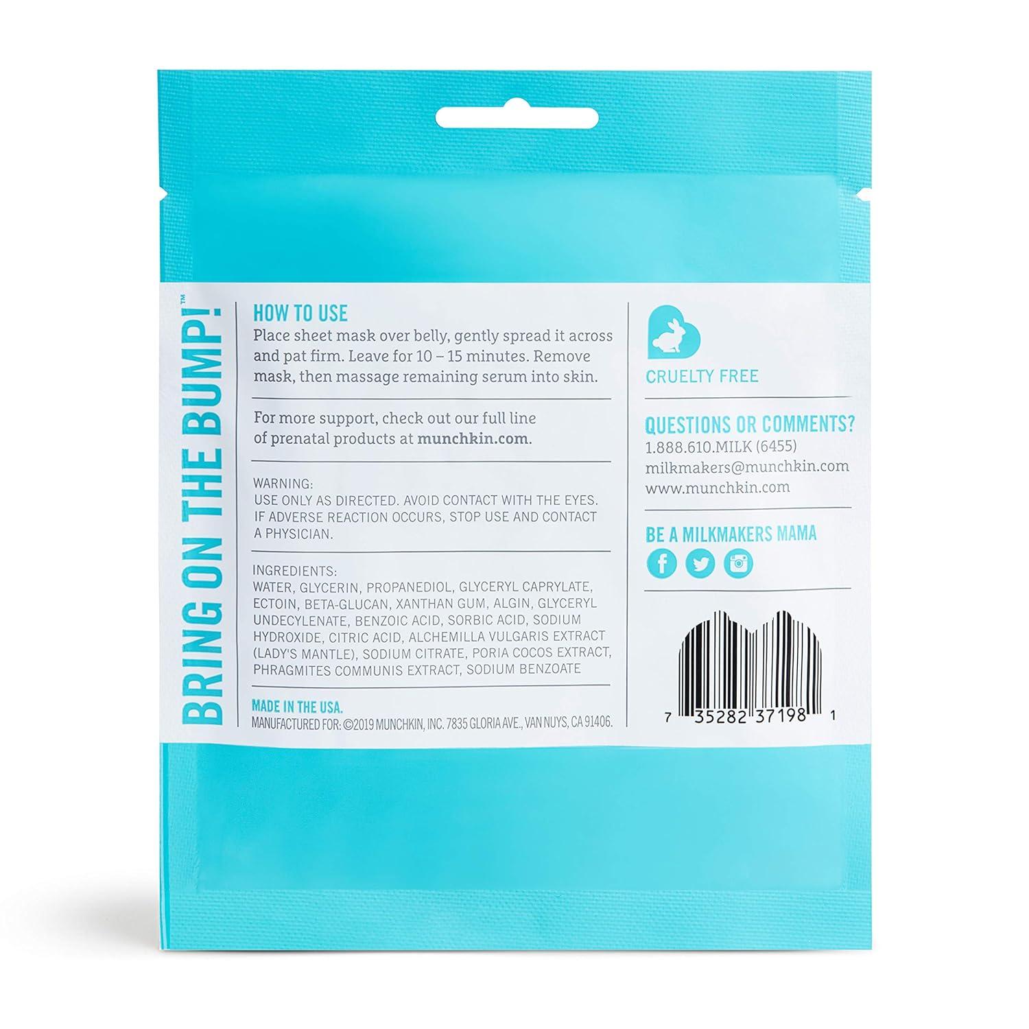 imageMunchkin Milkmakers Belly Mask for Pregnancy Skin Care ampamp Stretch Marks 3 Sheet Masks1 Count Pack of 1