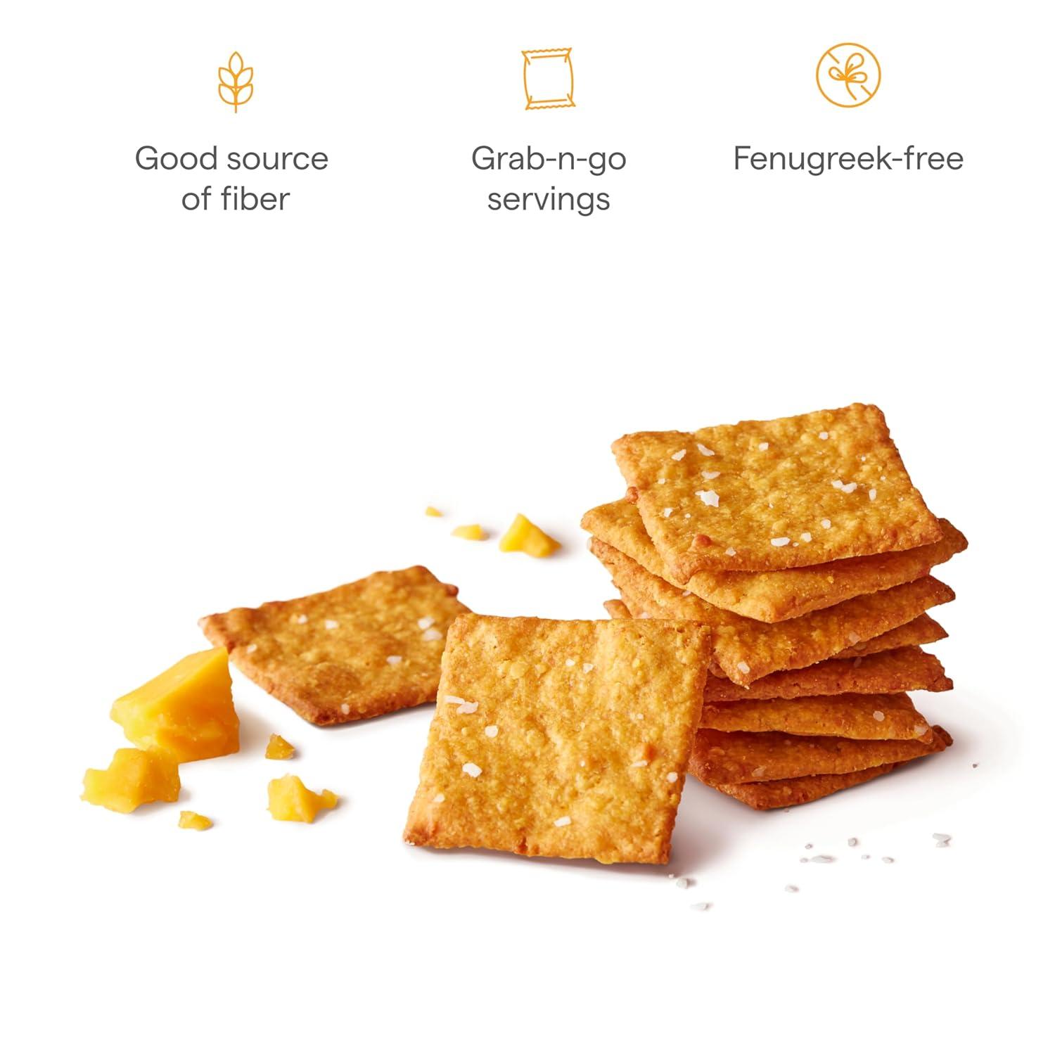 imageMunchkin Milkmakers Lactation Cheddar Crisps for Breastfeeding Moms with Oats and Flax 6 CountCheddar Crisps