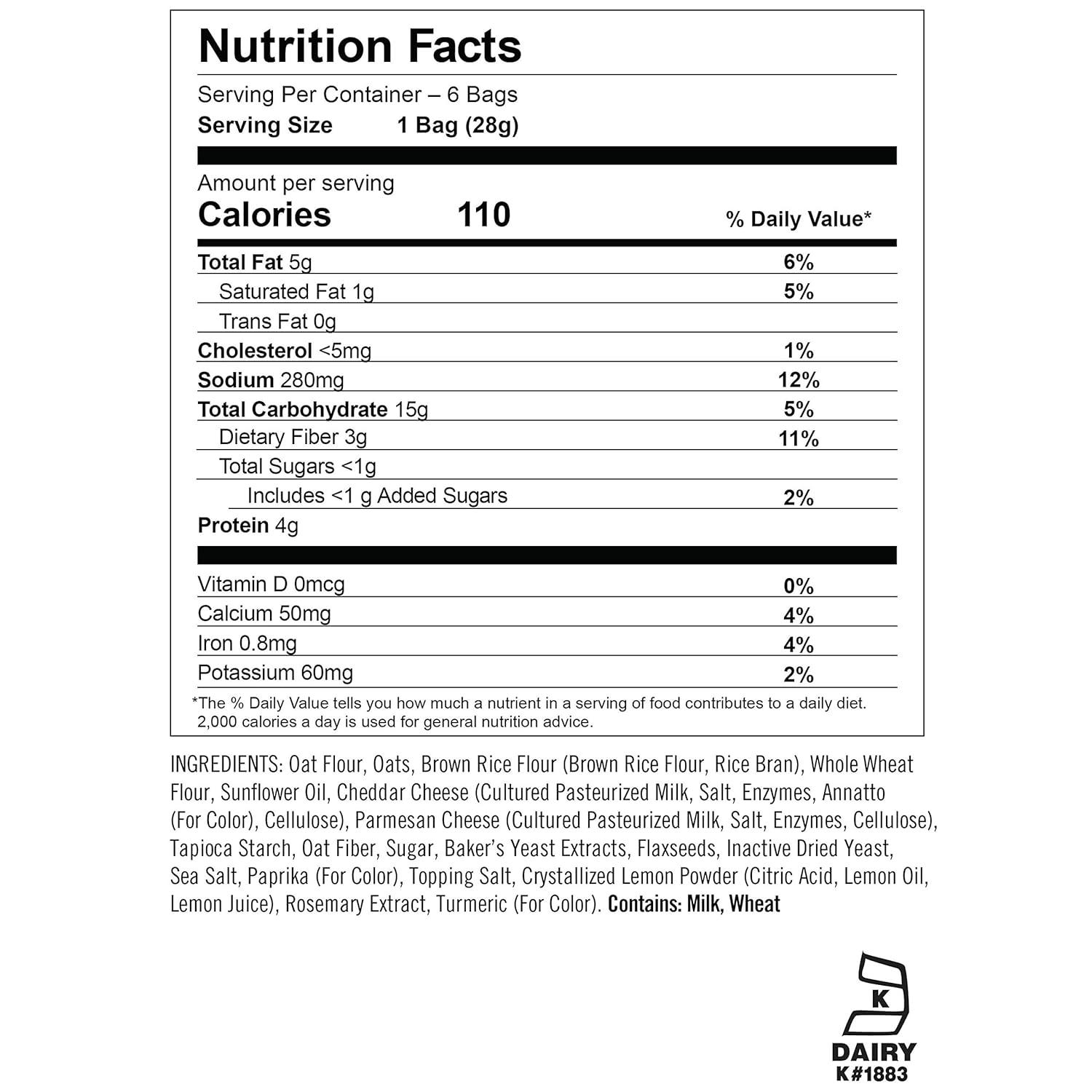 imageMunchkin Milkmakers Lactation Cheddar Crisps for Breastfeeding Moms with Oats and Flax 6 CountLactation Crackers