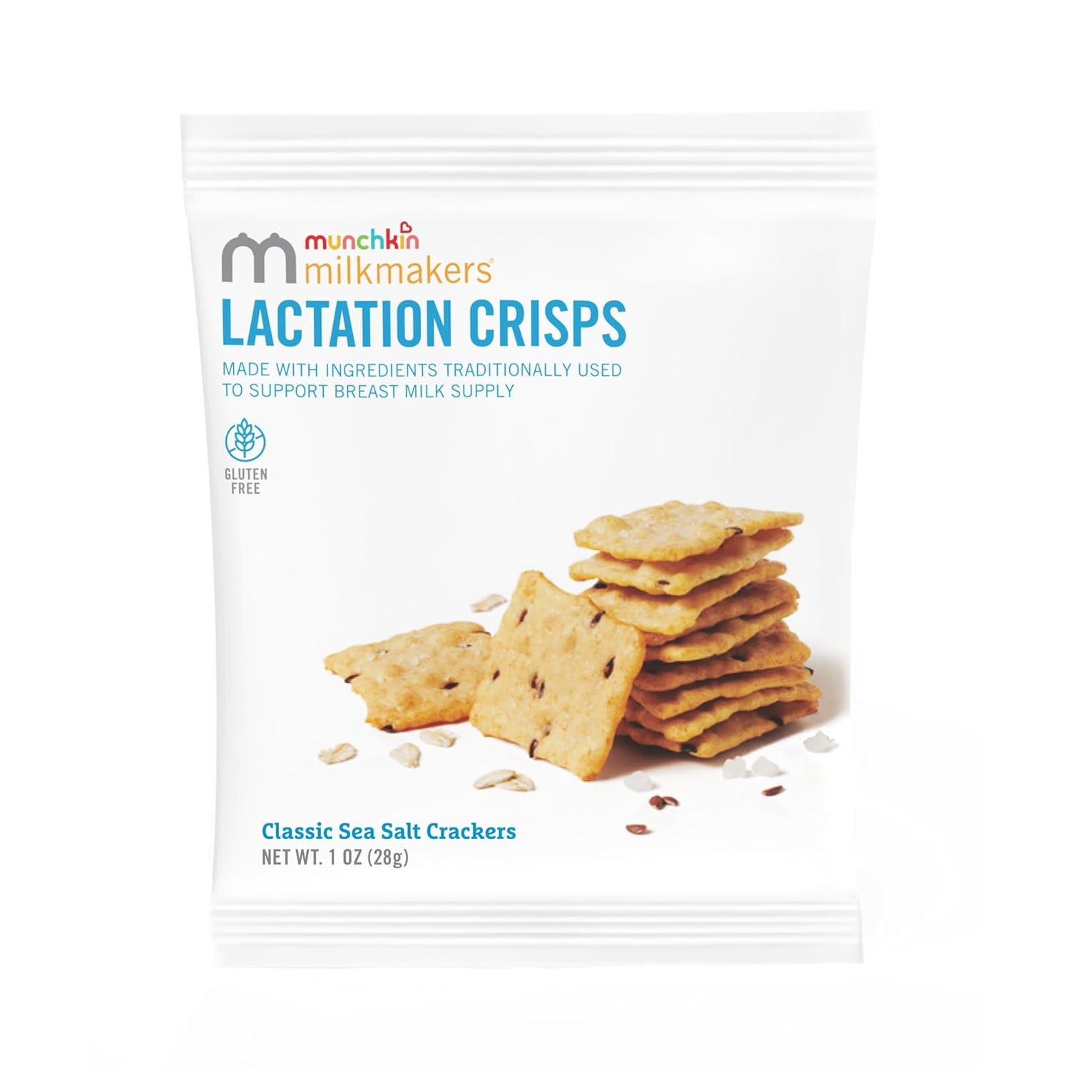 imageMunchkin Milkmakers Lactation Cheddar Crisps for Breastfeeding Moms with Oats and Flax 6 CountSea Salt Crisps