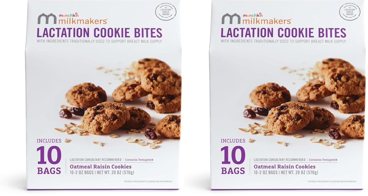 imageMunchkin Milkmakers Lactation Cookie Bites Chocolate Salted Caramel 10 CtOatmeal Raisin