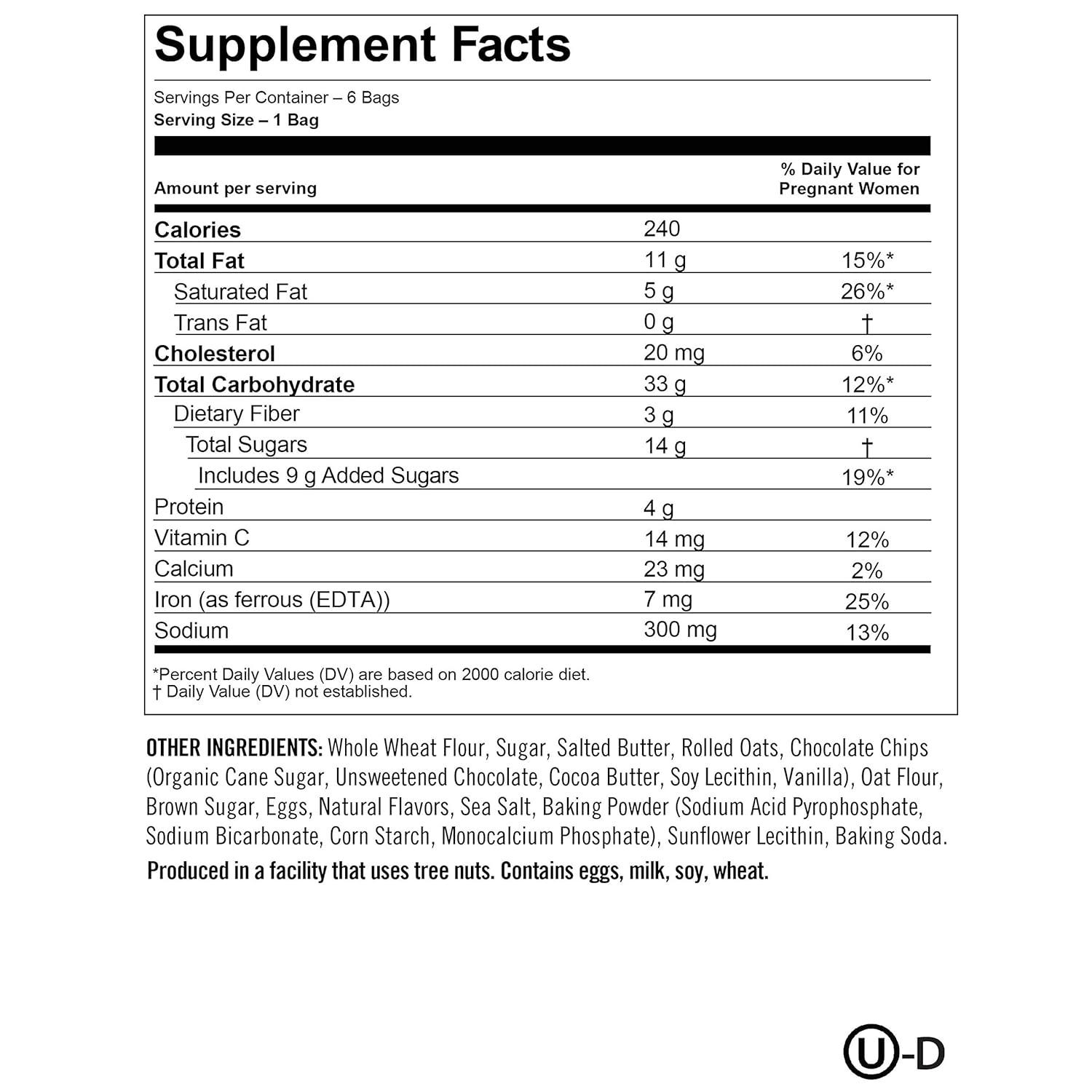 imageMunchkin Milkmakers Prenatal Iron Supplement Cookie Bites Chocolate Chip 6 PackPrenatal Cookie Bites