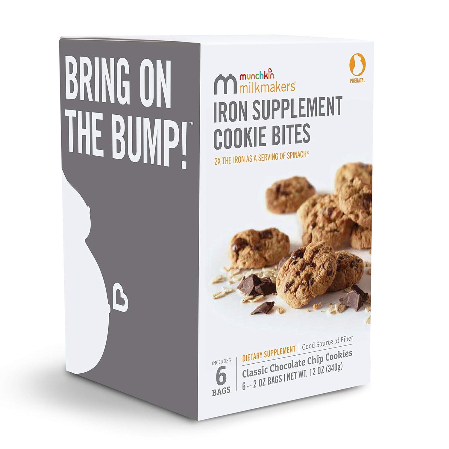 imageMunchkin Milkmakers Prenatal Iron Supplement Cookie Bites Chocolate Chip 6 PackPrenatal Cookie Bites