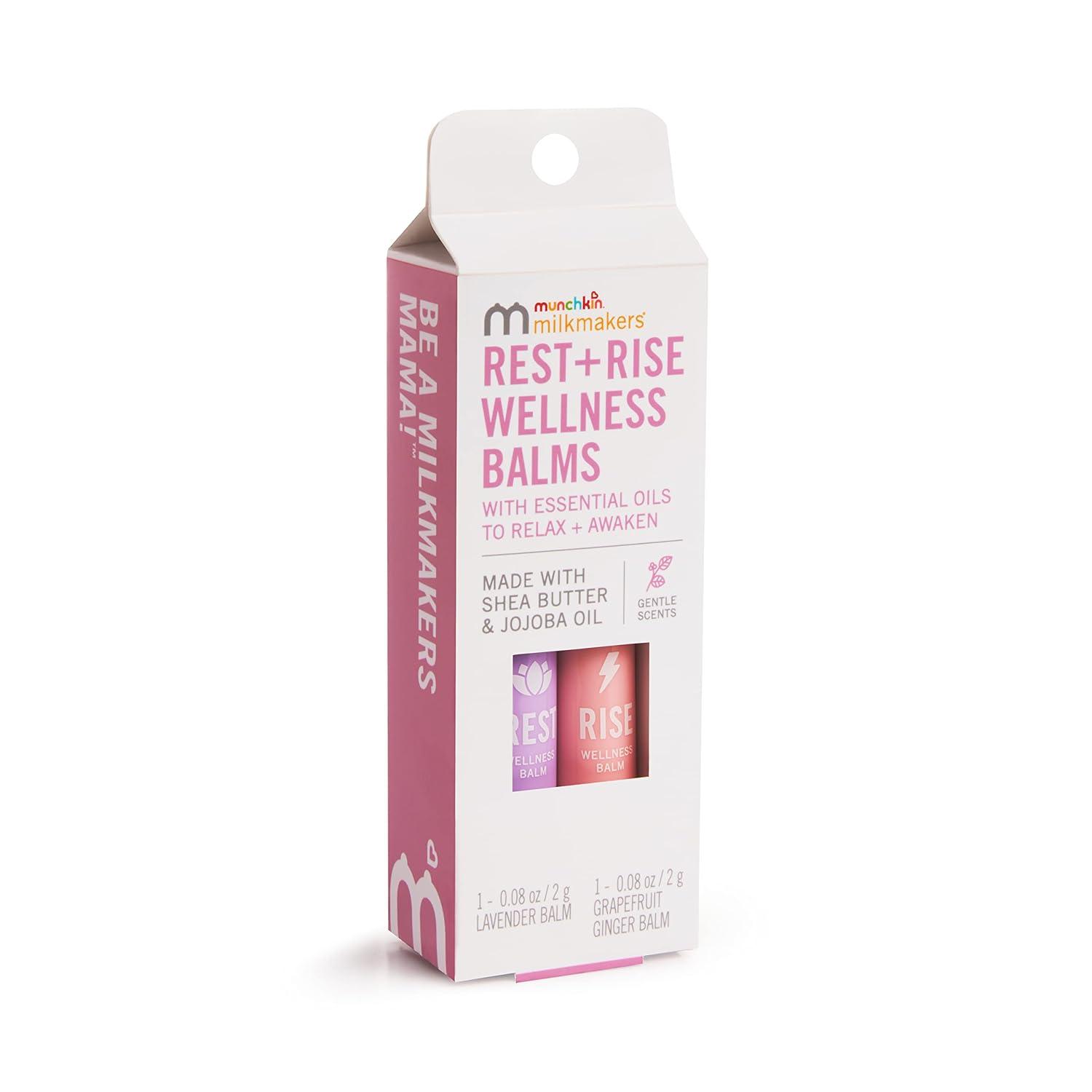 imageMunchkin Milkmakers Rest  Rise Pregnancy Wellness Balms with Essential Oils and Aromatherapy2 Count Pack of 2