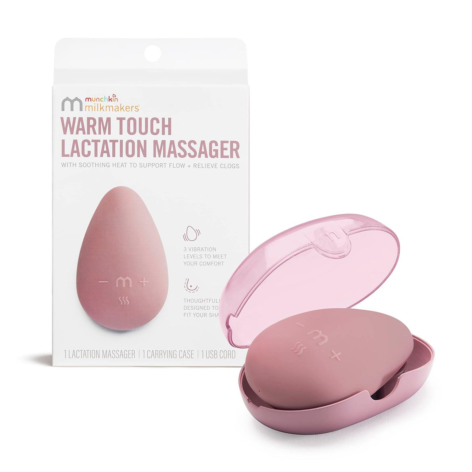 imageMunchkin Milkmakers Warm Touch Lactation Massager with Heat and Vibration Breastfeeding Postpartum Essentials HSA FSA Eligible Award Winning Dusty Rose