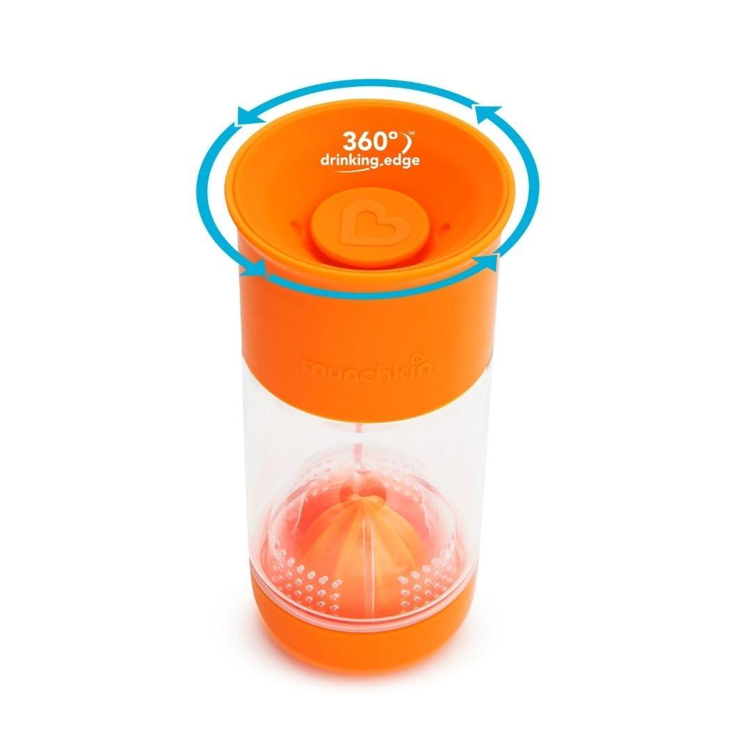 imageMunchkin Miracle 360 Fruit Infuser Toddler Sippy Cup 14 Ounce OrangeOrange