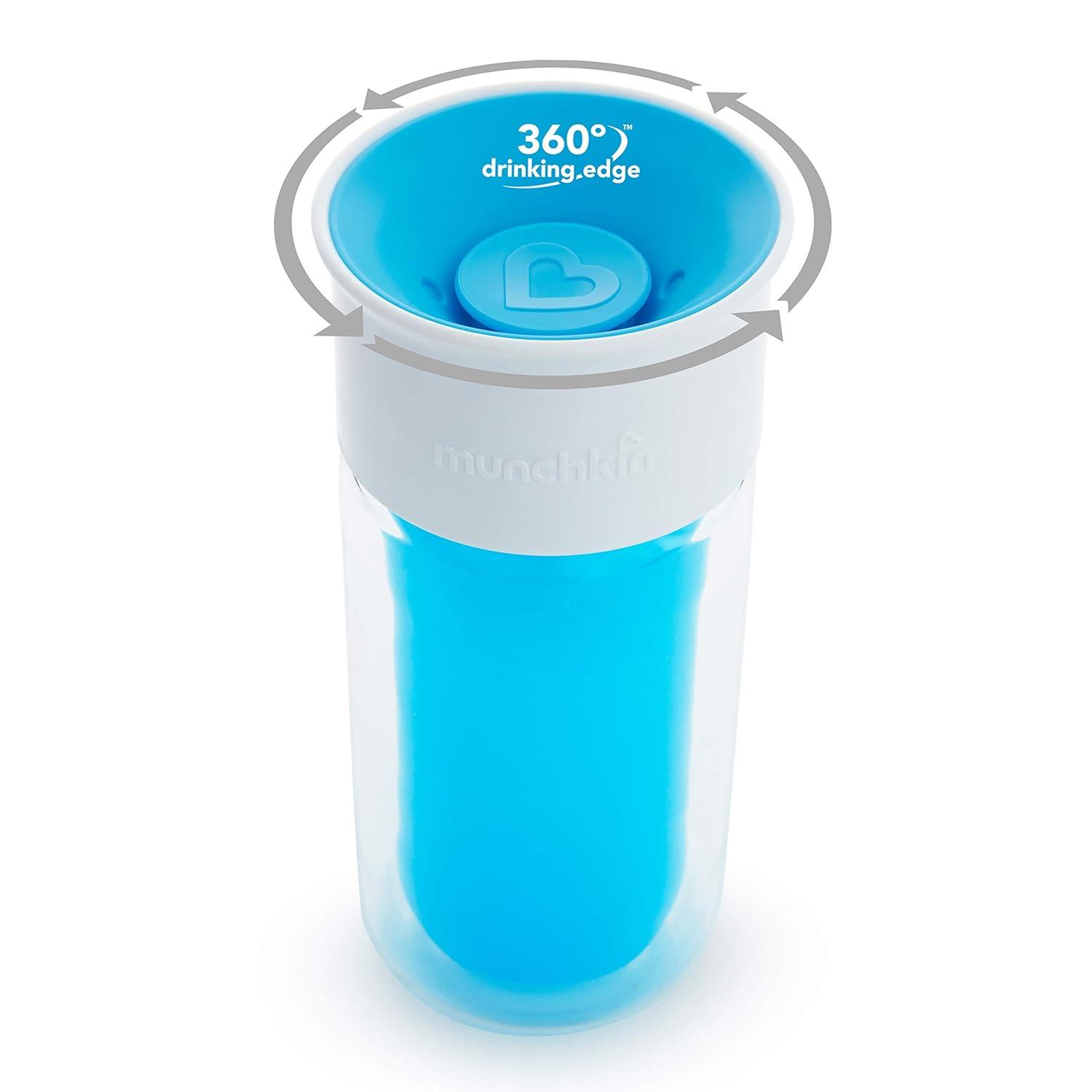 imageMunchkin Miracle 360 Insulated Sippy Cup Includes Stickers to Customize Cup 9 Ounce PurpleBlue