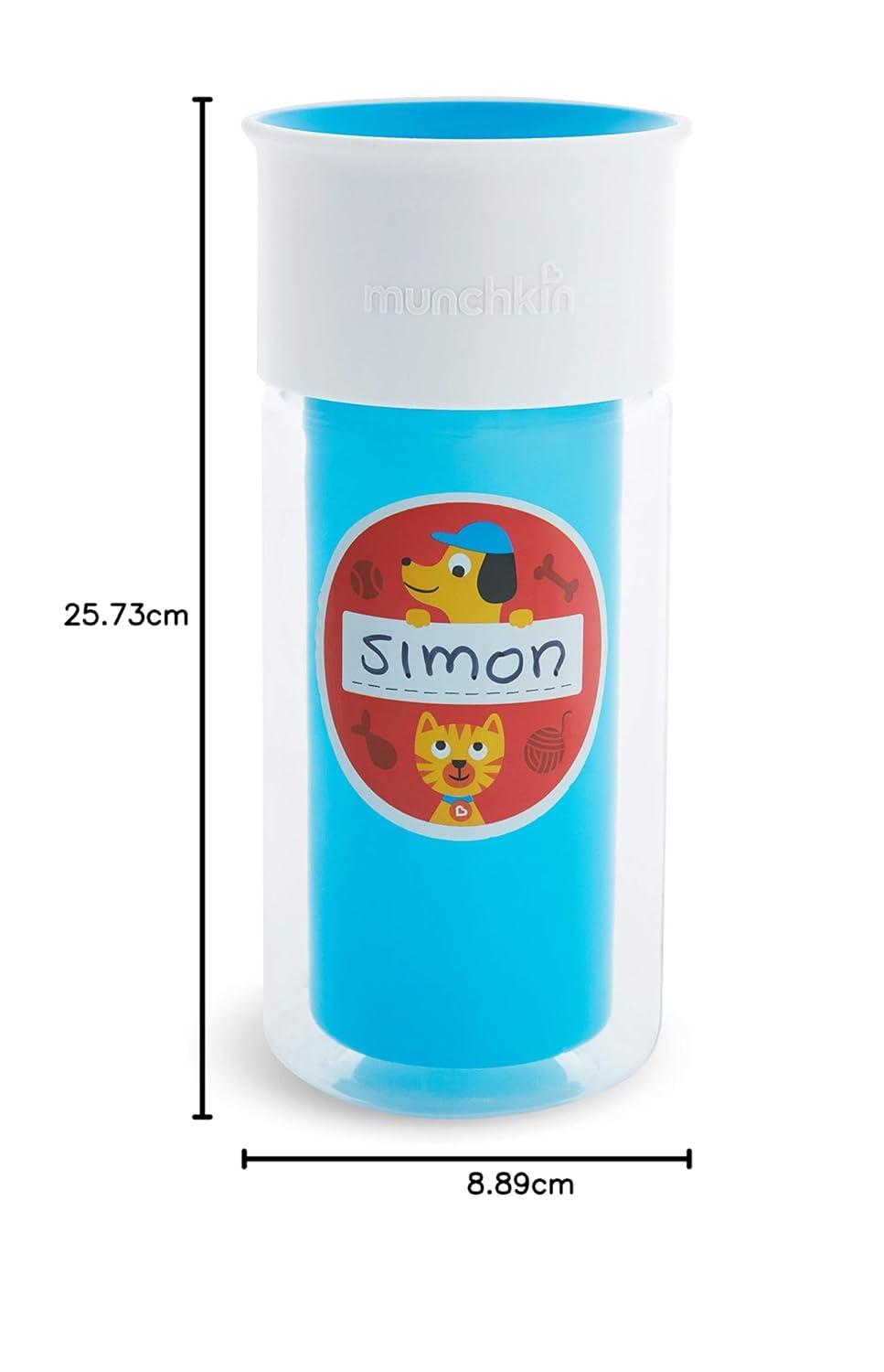 imageMunchkin Miracle 360 Insulated Sippy Cup Includes Stickers to Customize Cup 9 Ounce PurpleBlue
