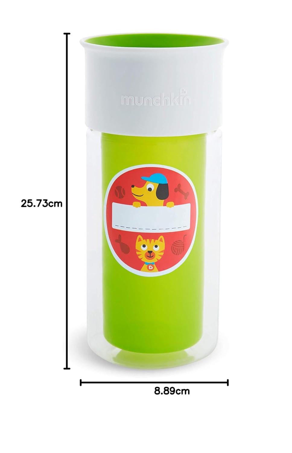 imageMunchkin Miracle 360 Insulated Sippy Cup Includes Stickers to Customize Cup 9 Ounce PurpleGreen