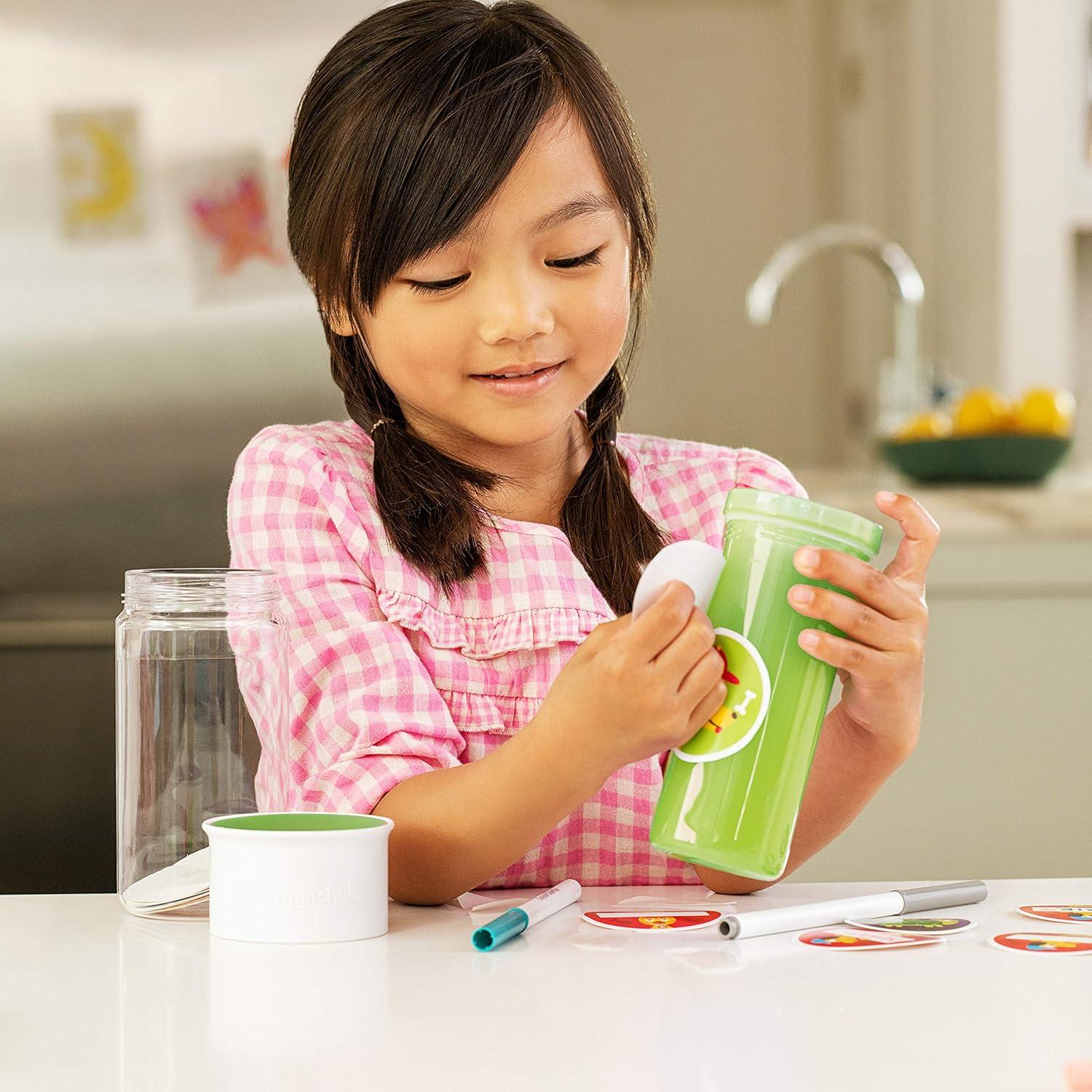 imageMunchkin Miracle 360 Insulated Sippy Cup Includes Stickers to Customize Cup 9 Ounce PurpleGreen