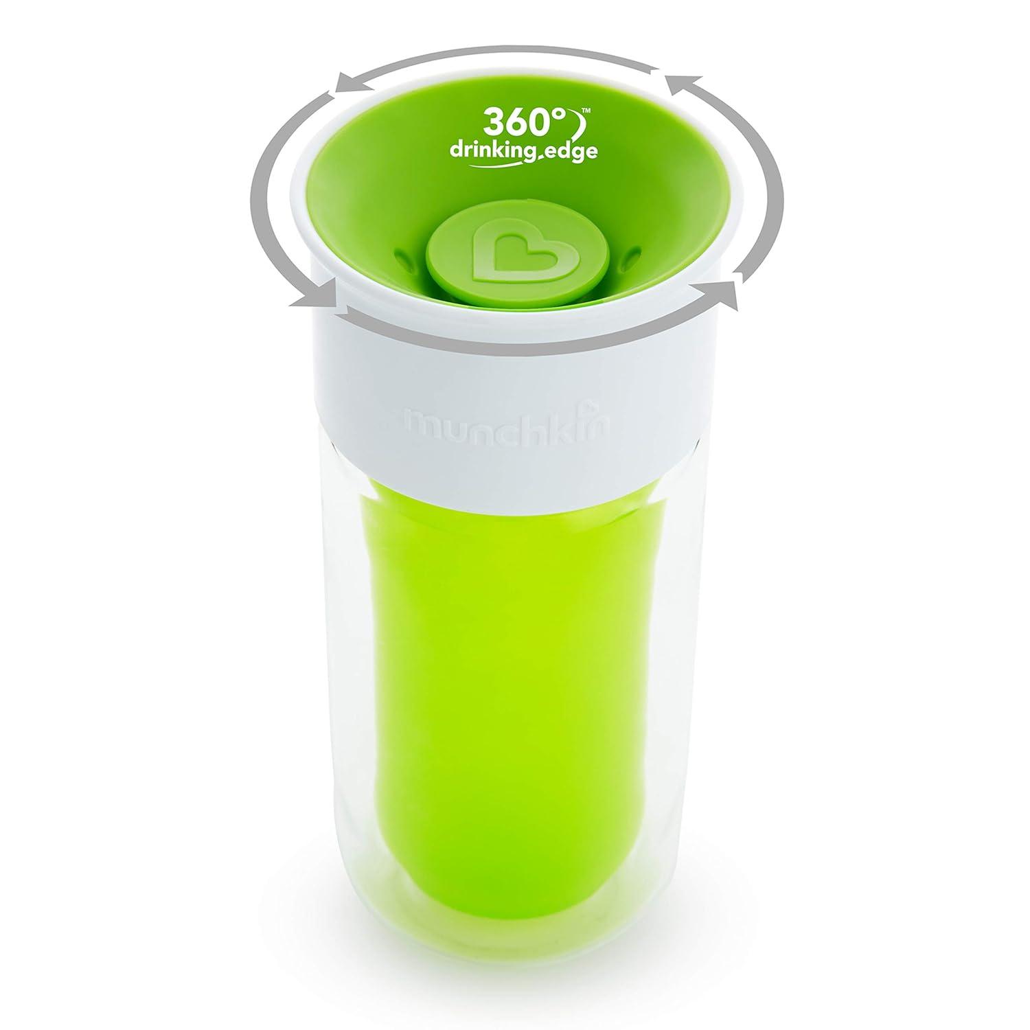 imageMunchkin Miracle 360 Insulated Sippy Cup Includes Stickers to Customize Cup 9 Ounce PurpleGreen