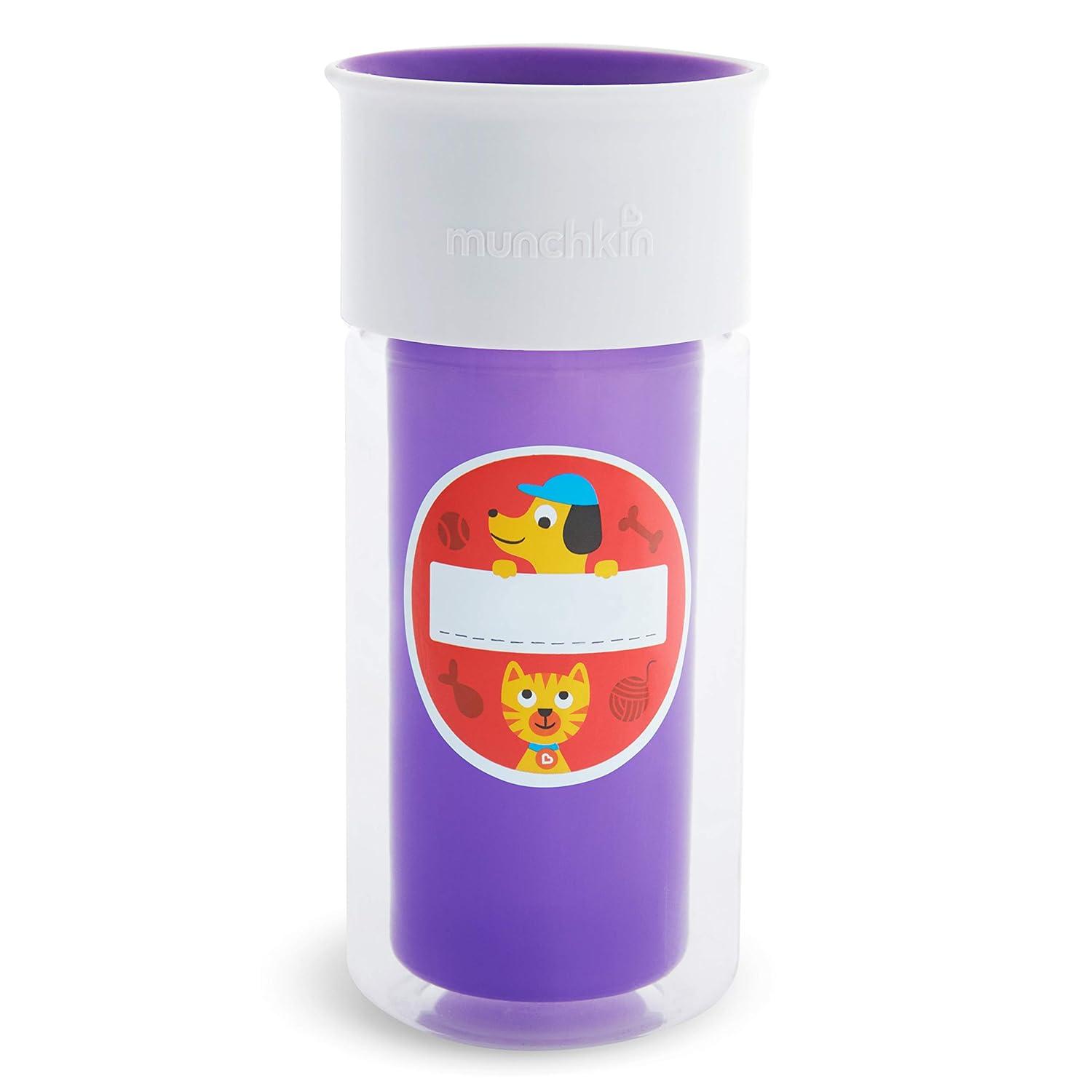 imageMunchkin Miracle 360 Insulated Sippy Cup Includes Stickers to Customize Cup 9 Ounce PurplePurple