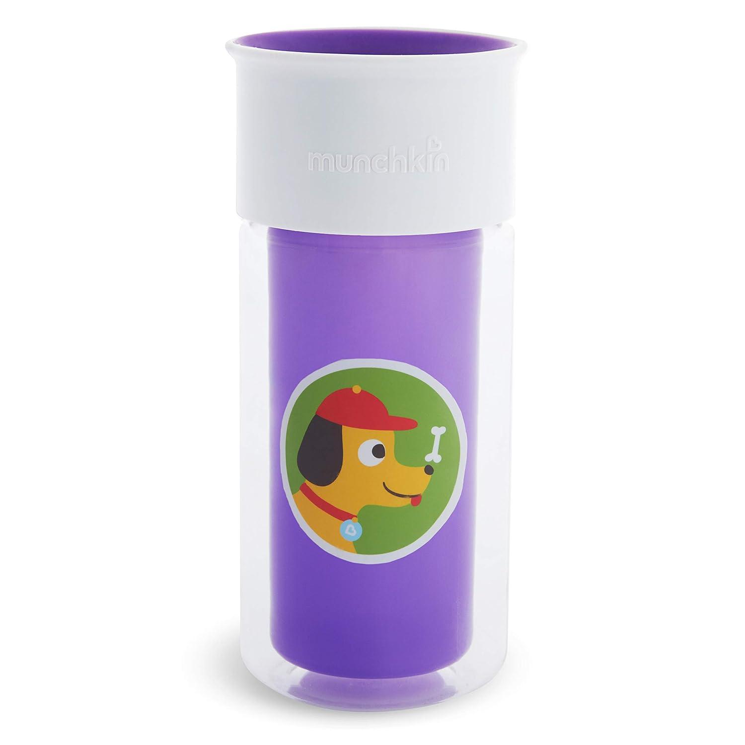 imageMunchkin Miracle 360 Insulated Sippy Cup Includes Stickers to Customize Cup 9 Ounce PurplePurple