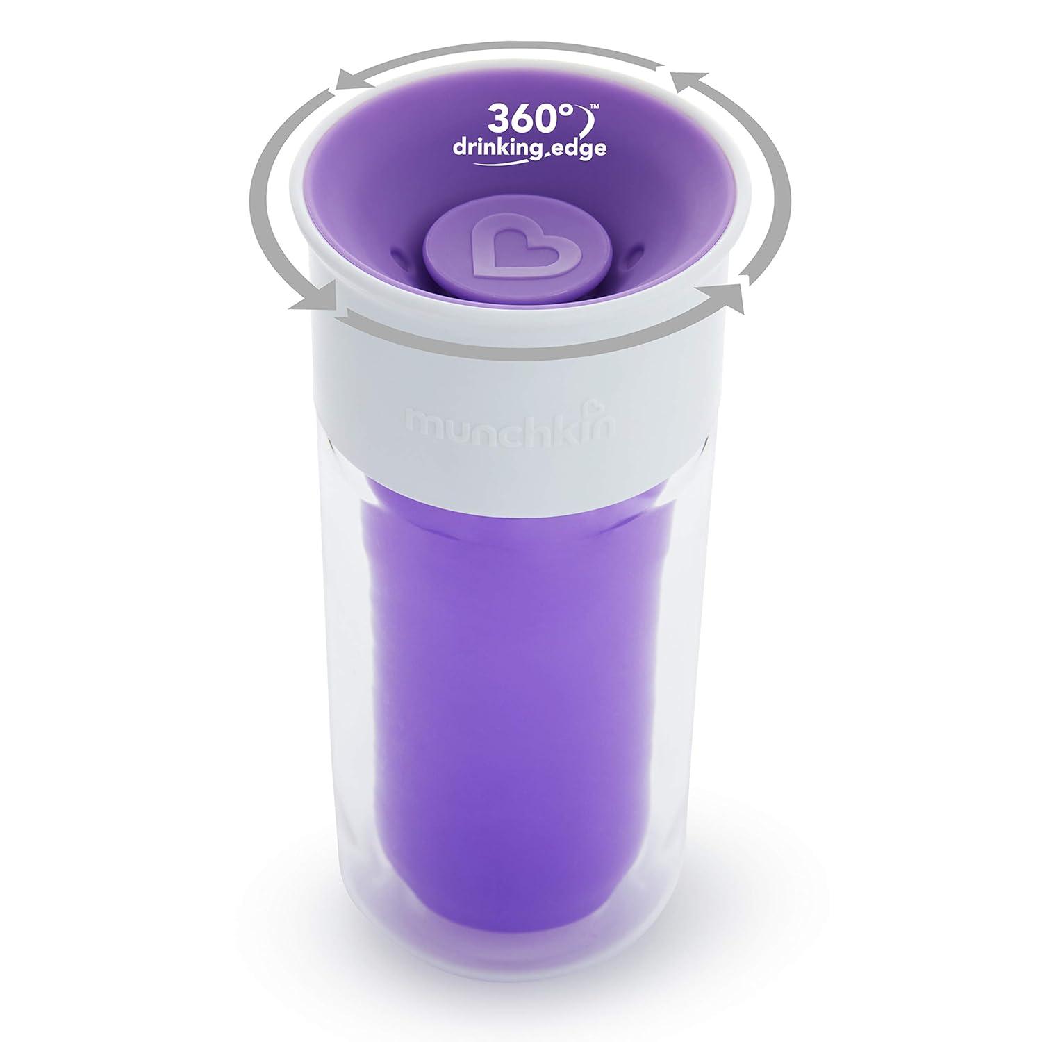 imageMunchkin Miracle 360 Insulated Sippy Cup Includes Stickers to Customize Cup 9 Ounce PurplePurple