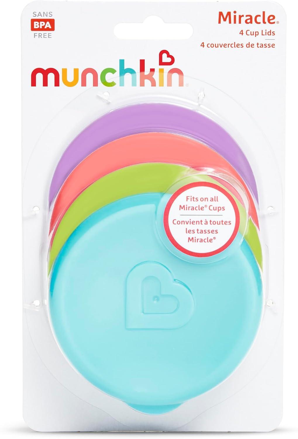 imageMunchkin Miracle 360 Sippy Cup Lids 4 Count PinkBlueGreenPurple4 Count Pack of 1