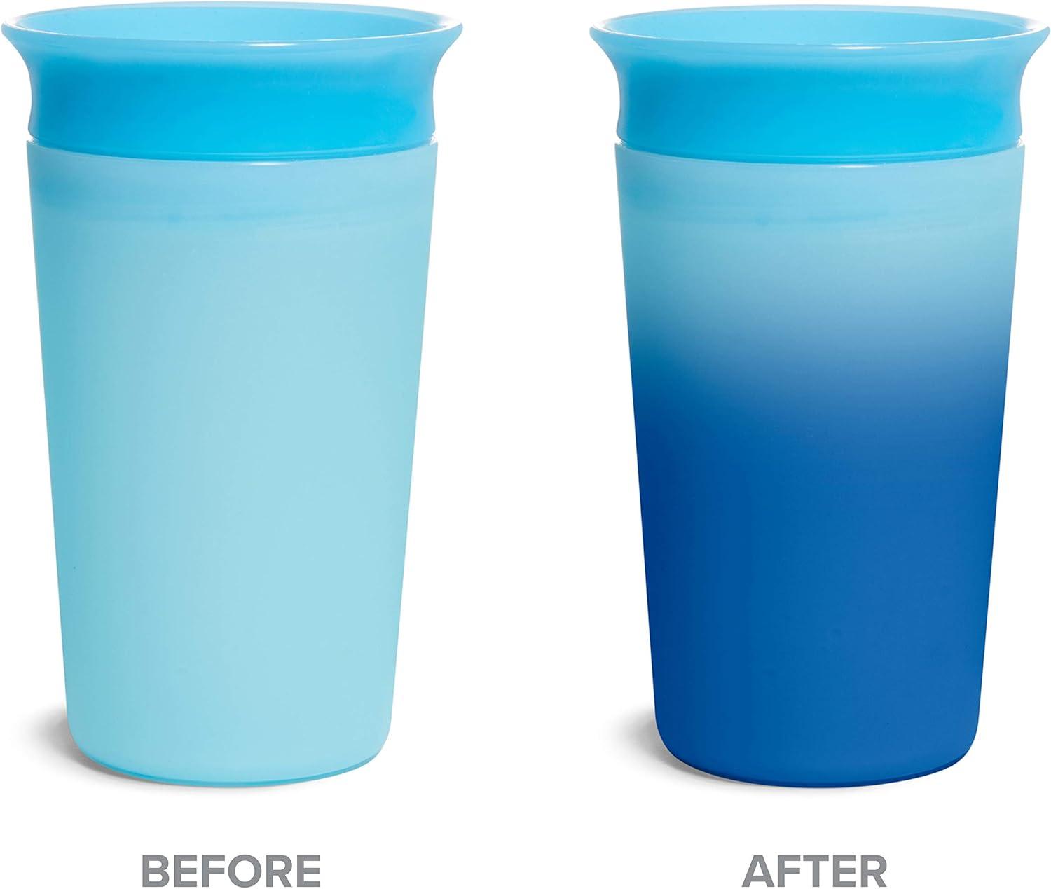 imageMunchkin Miracle 360 Sippy Cup for Toddlers Color Changes with Cold Drinks 9 Ounce 2 Pack PinkYellowBlueYellow