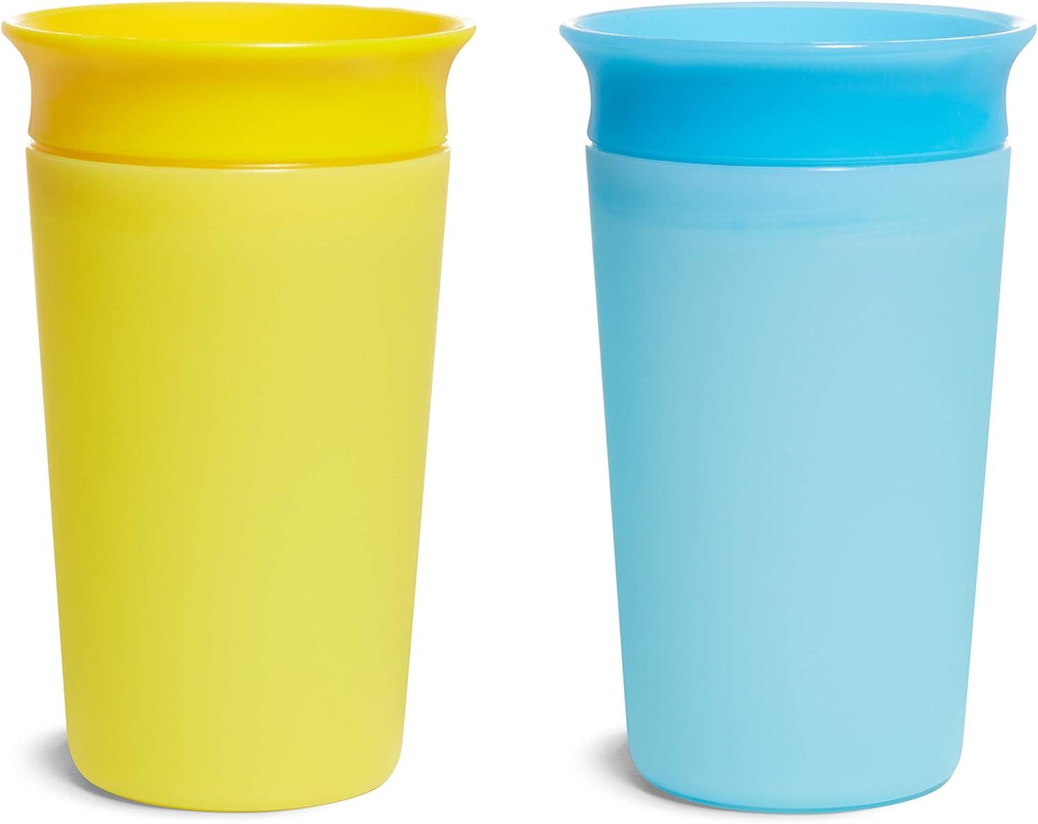 imageMunchkin Miracle 360 Sippy Cup for Toddlers Color Changes with Cold Drinks 9 Ounce 2 Pack PinkYellowBlueYellow