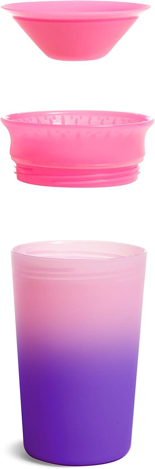 imageMunchkin Miracle 360 Sippy Cup for Toddlers Color Changes with Cold Drinks 9 Ounce 2 Pack PinkYellowPinkYellow
