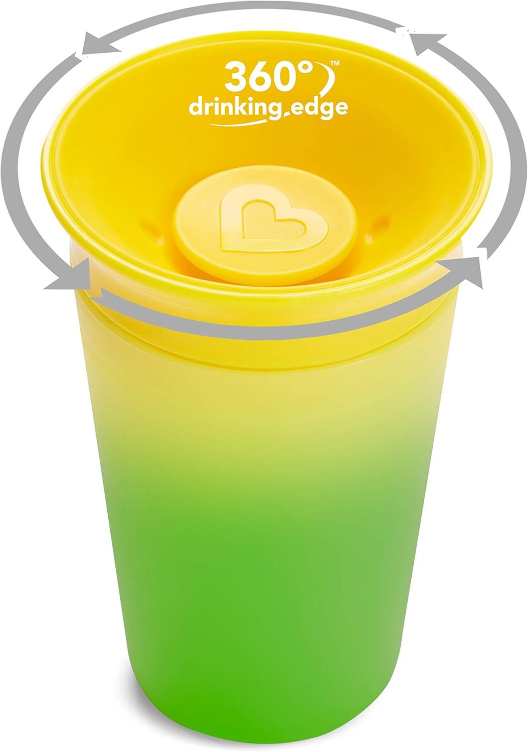 imageMunchkin Miracle 360 Sippy Cup for Toddlers Color Changes with Cold Drinks 9 Ounce 2 Pack PinkYellowPinkYellow