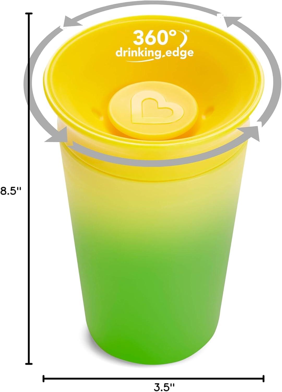imageMunchkin Miracle 360 Sippy Cup for Toddlers Color Changes with Cold Drinks 9 Ounce 2 Pack PinkYellowPinkYellow