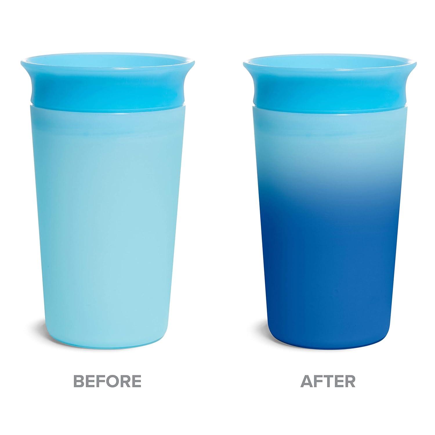 imageMunchkin Miracle 360 Sippy Cup for Toddlers Color Changes with Cold Drinks 9 Ounce PinkBlue