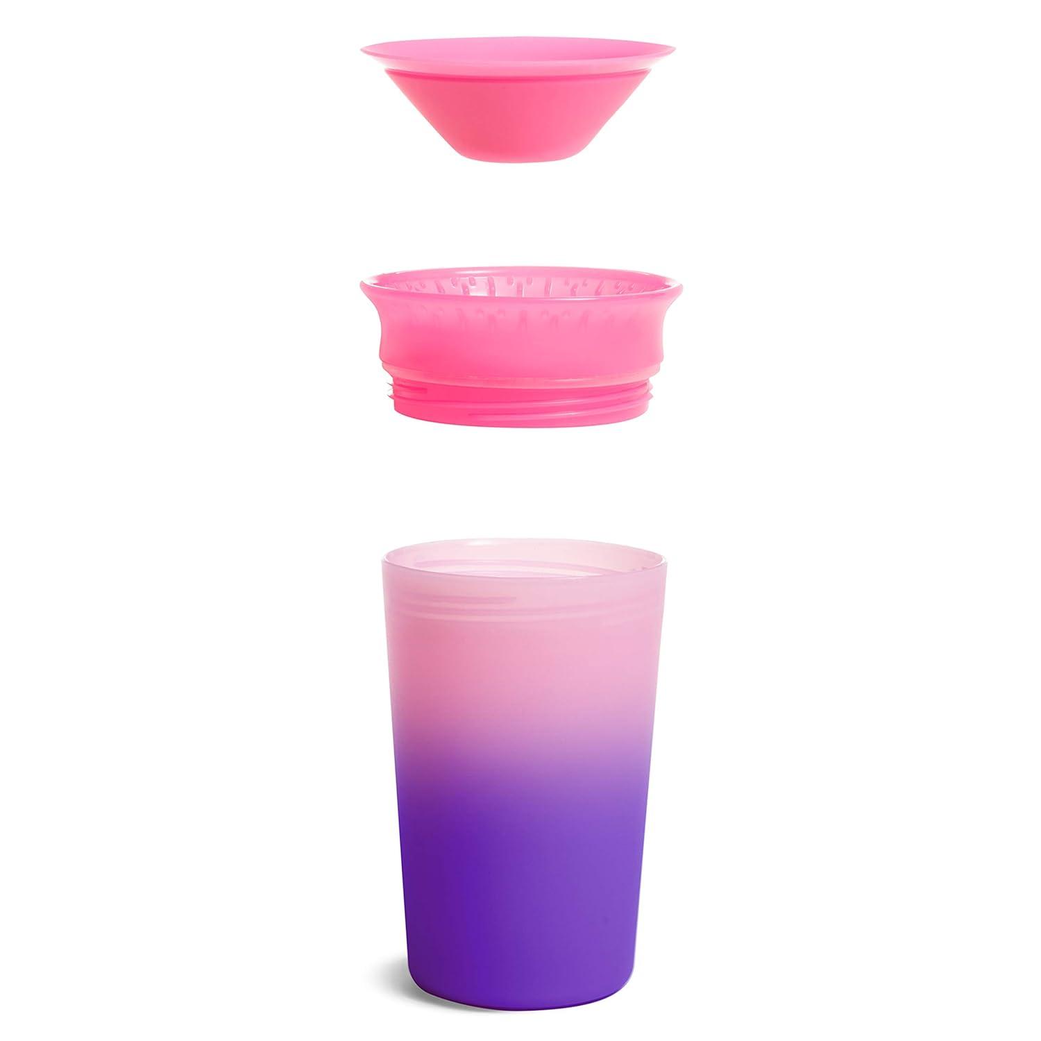 imageMunchkin Miracle 360 Sippy Cup for Toddlers Color Changes with Cold Drinks 9 Ounce PinkPink