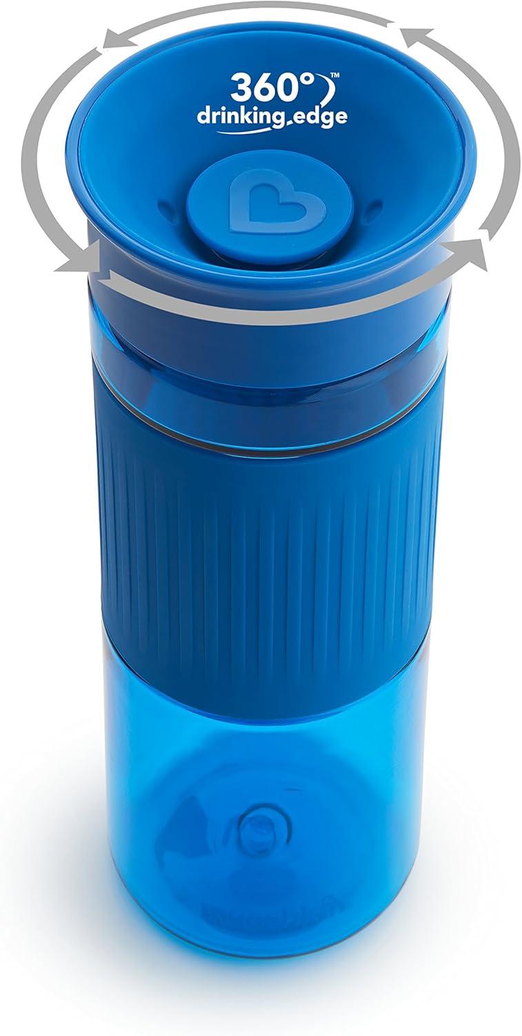 imageMunchkin Miracle 360 Spill Proof Sippy Cups 24 and 10 Ounce 2 Pack Blue  Toddler and Adult SetBlue