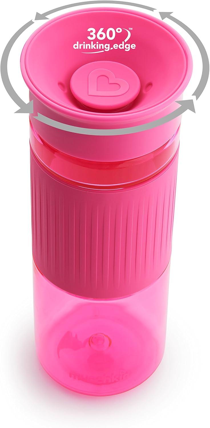 imageMunchkin Miracle 360 Spill Proof Sippy Cups 24 and 10 Ounce 2 Pack Blue  Toddler and Adult SetPink