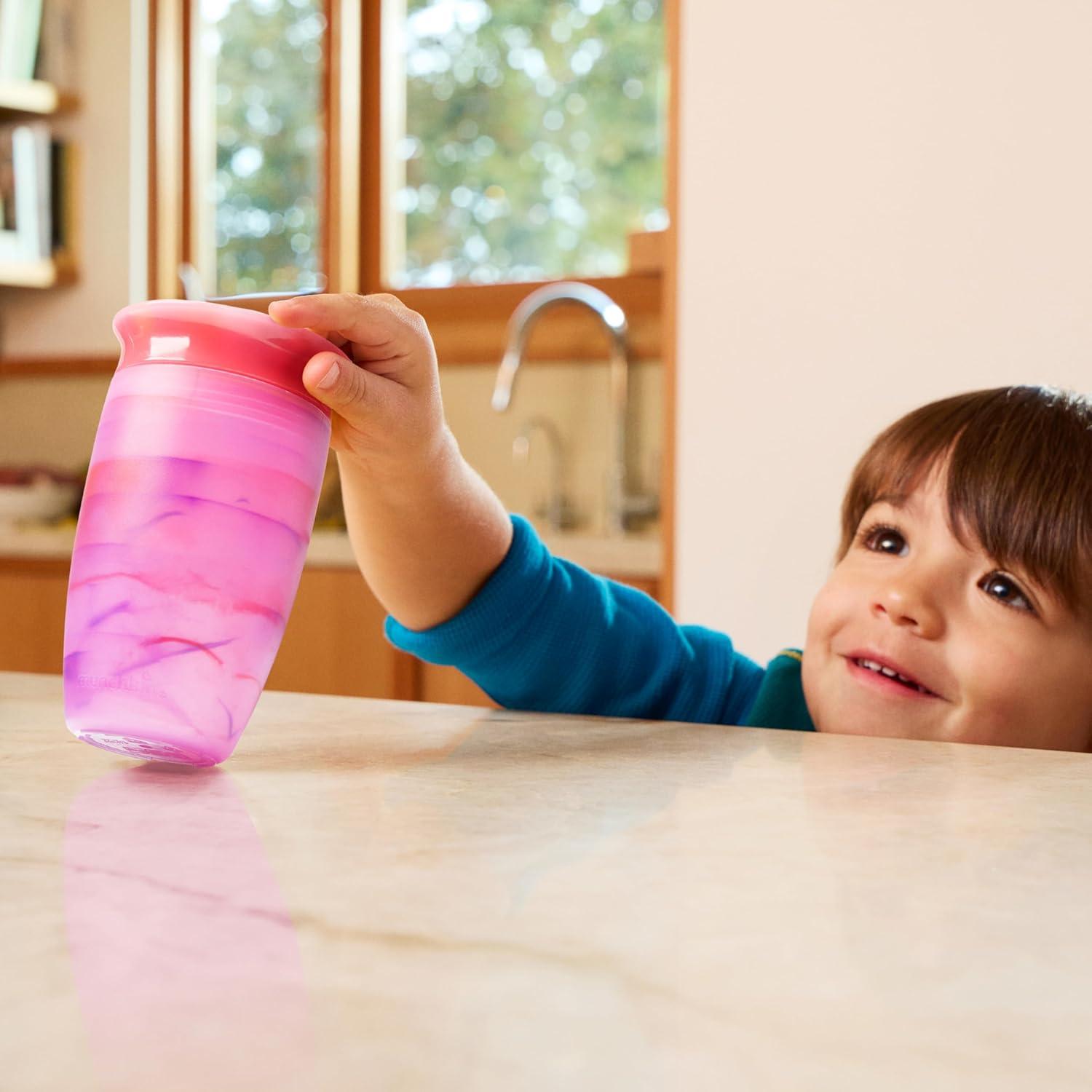 imageMunchkin Miracle 360 Toddler Sippy Cup Spill Proof 10 Ounce Tropical Swirl PinkMultiPink