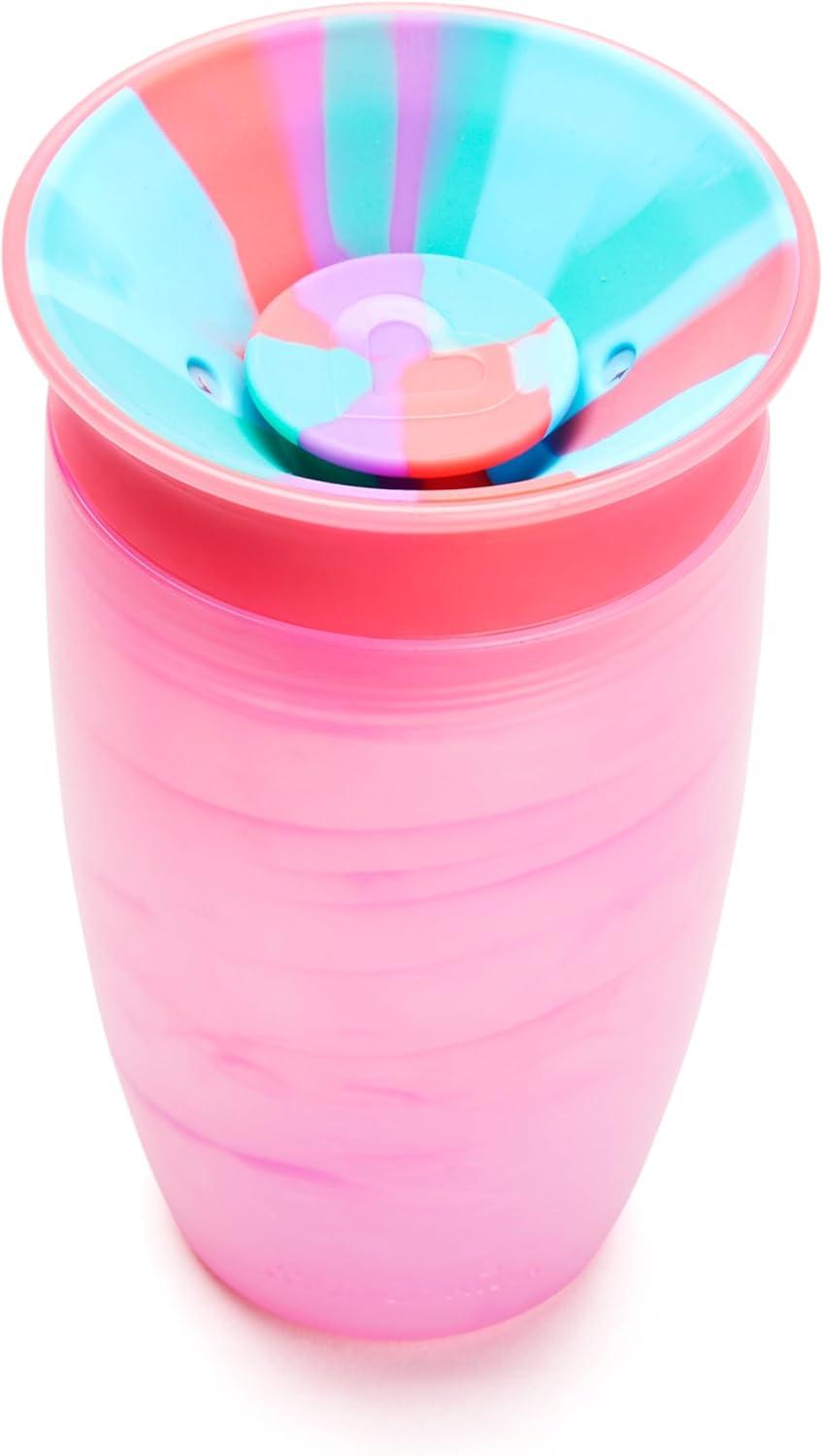 imageMunchkin Miracle 360 Toddler Sippy Cup Spill Proof 10 Ounce Tropical Swirl PinkMultiPink