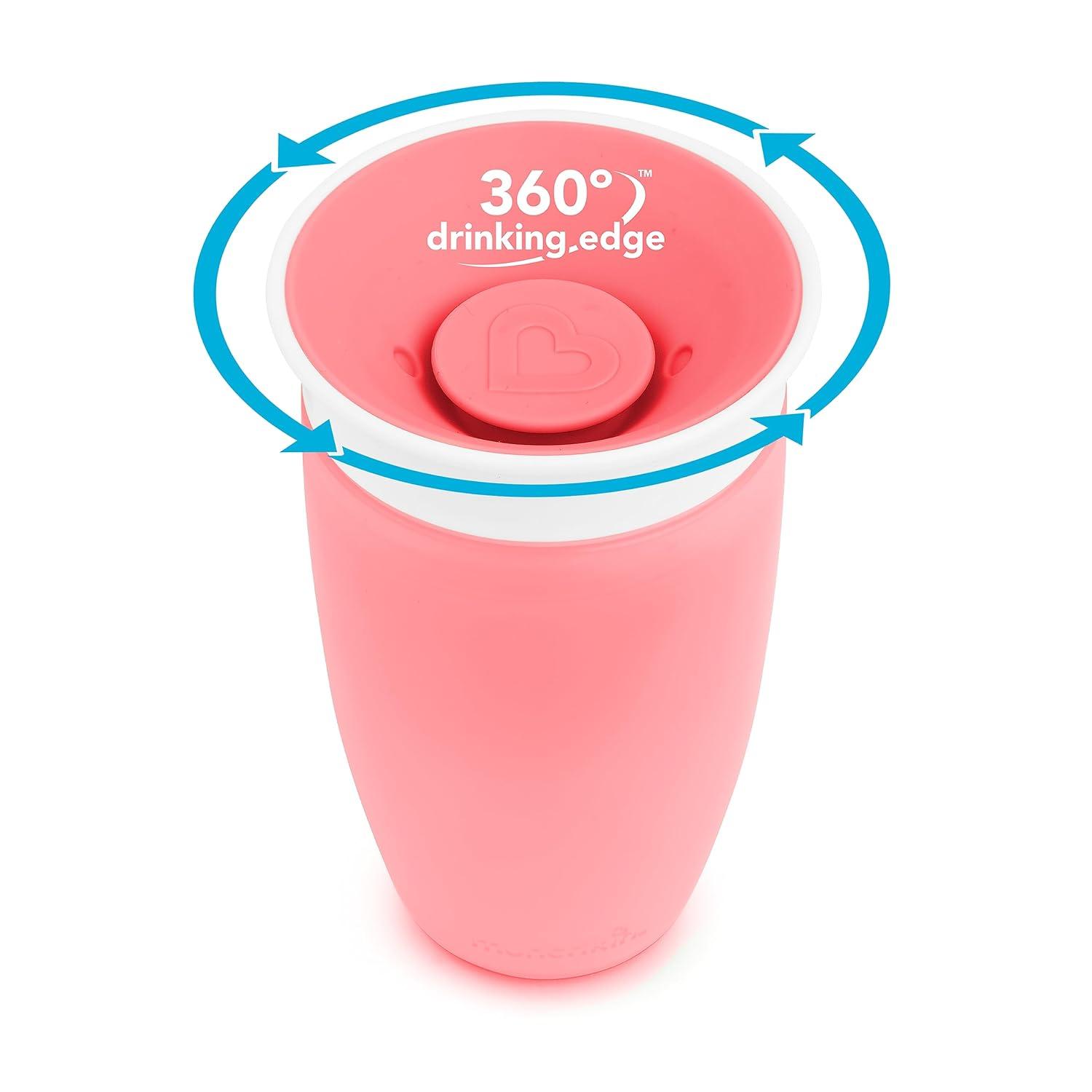 imageMunchkin Miracle 360 Toddler Sippy Cups with Lids Spill Proof 10 Ounce 4 Pack