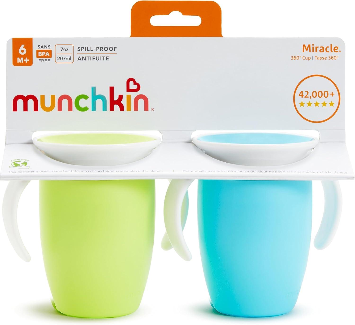 imageMunchkin Miracle 360 Trainer Cup and Snack Catcher 4 Piece Set BlueGreen