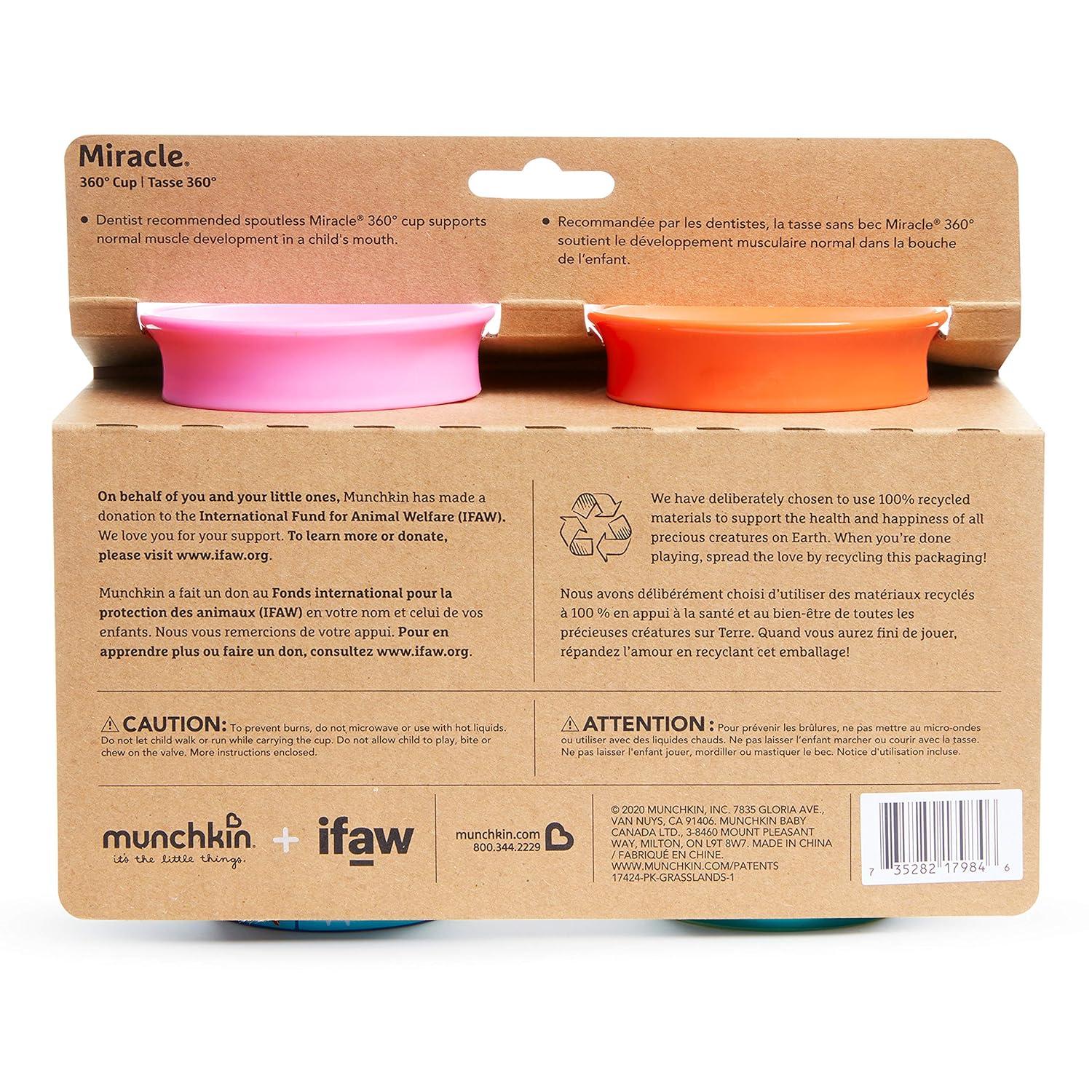 imageMunchkin Miracle 360 WildLove Sippy Cup 9 Oz 2 Pack BeeLemur9 Ounces