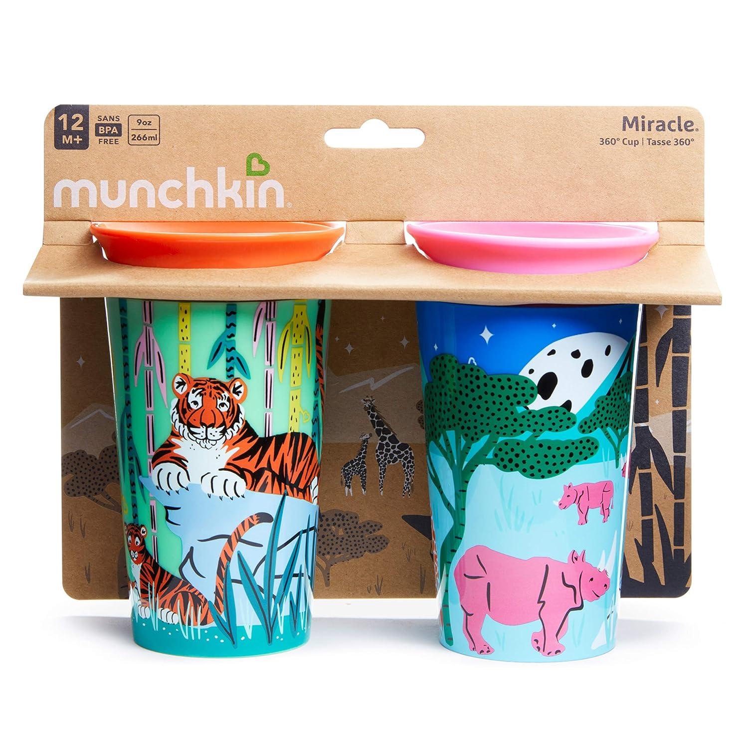 imageMunchkin Miracle 360 WildLove Sippy Cup 9 Oz 2 Pack BeeLemur9 Ounces