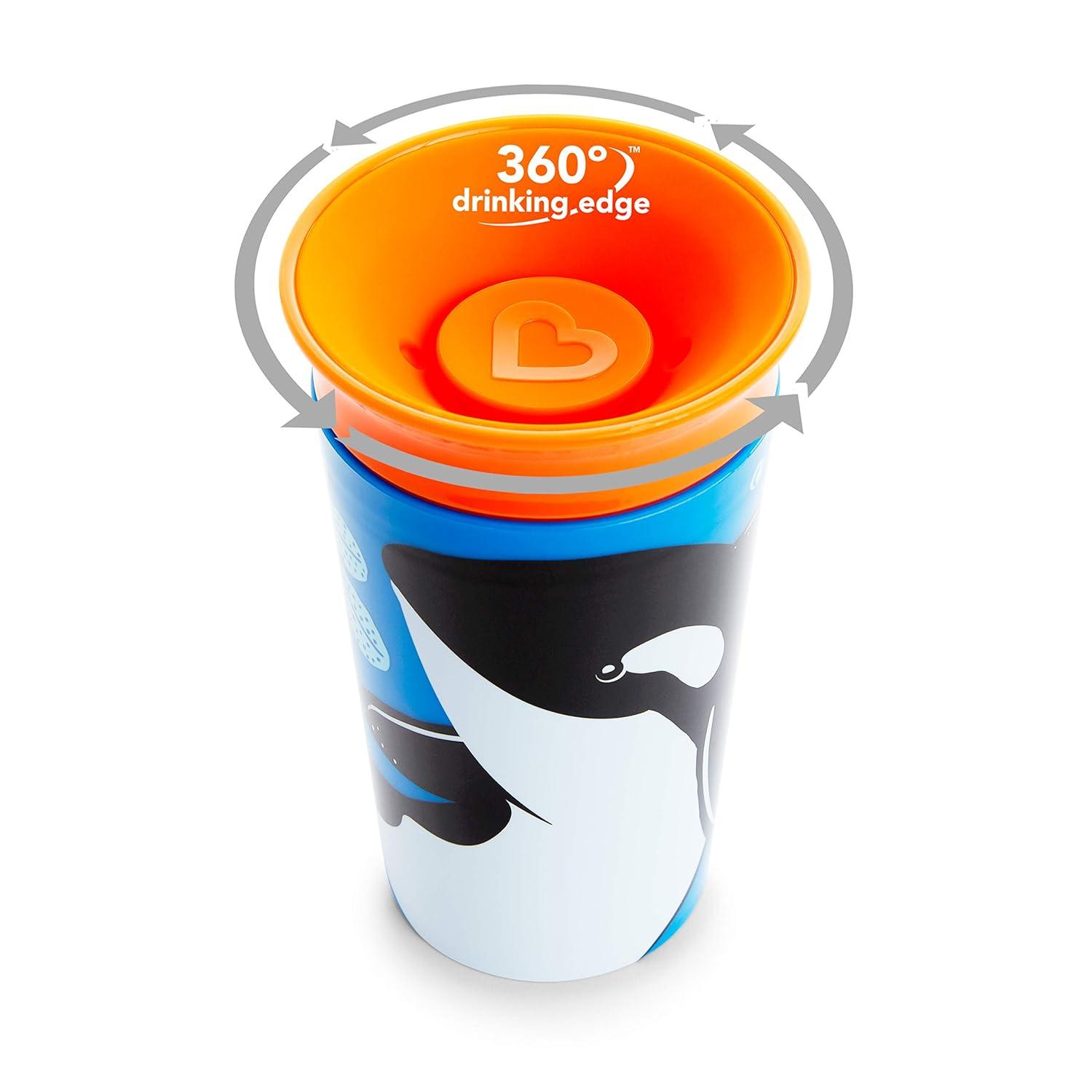 imageMunchkin Miracle 360 WildLove Sippy Cup 9 Oz Orca 1 Pack9 Ounces