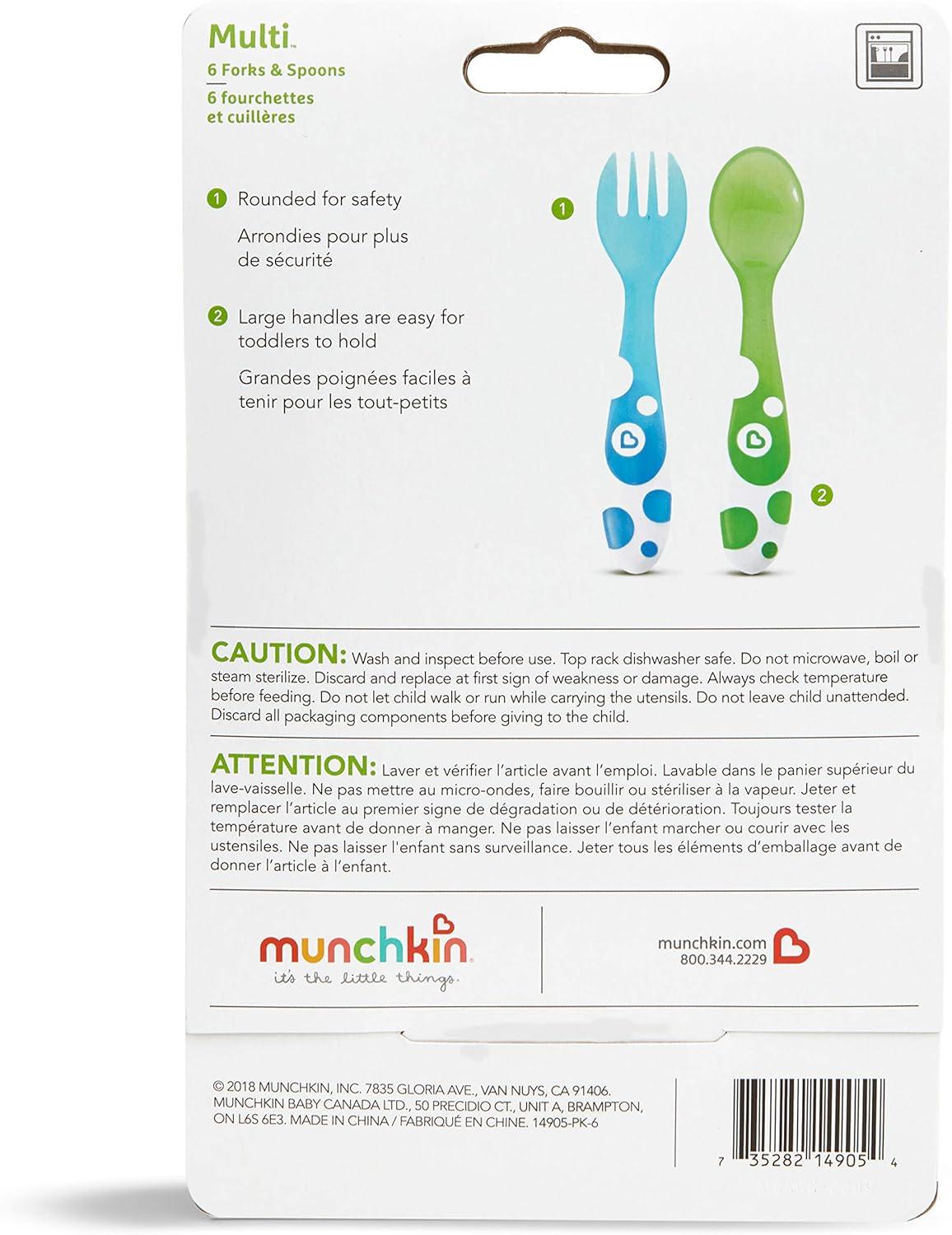 imageMunchkin Multi Toddler Forks and Spoons 6 Pack6 Count Pack of 1