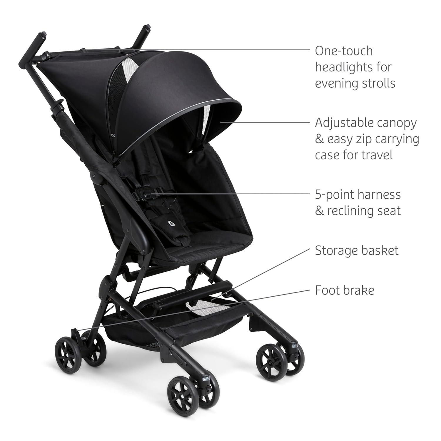 imageMunchkin Night Owl Lightweight Travel Stroller with Wheel Lights Ultra Compact Baby Stroller for Everyday Travel and Easy Storage Essential Gear for Babies ampamp Toddlers BlackStroller