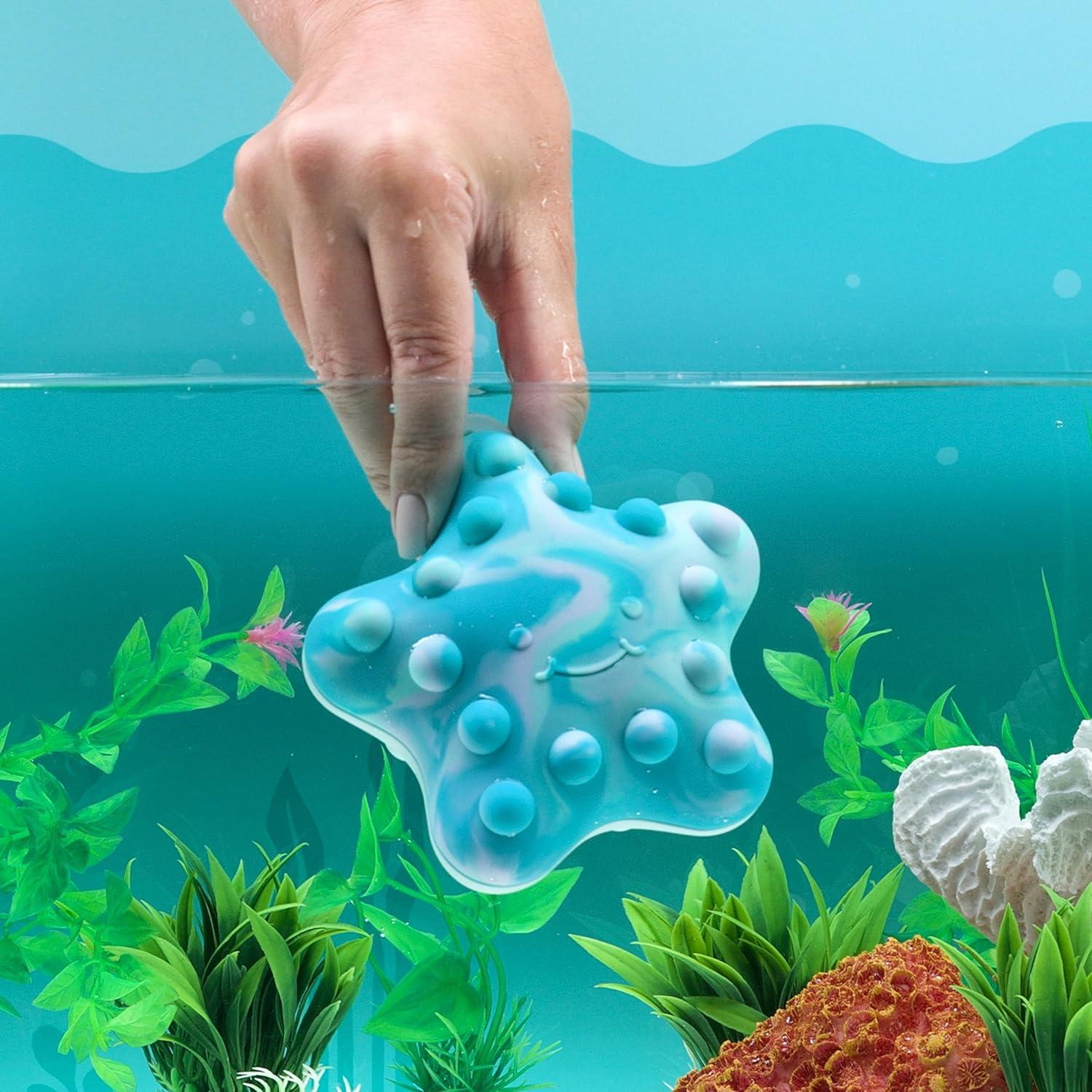 imageMunchkin Pop Squish Bath Toy Mold Free Baby and Toddler Bathtub Toy with Sensory and Fidget Play StarfishSmall