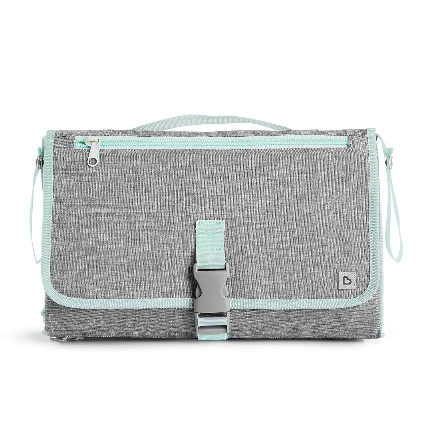 imageMunchkin Portable Changing Pad  Lightweight and Compact Baby Diaper Changing Mat with SilverIon Technology Includes 12 Diaper Disposal Bags Grey