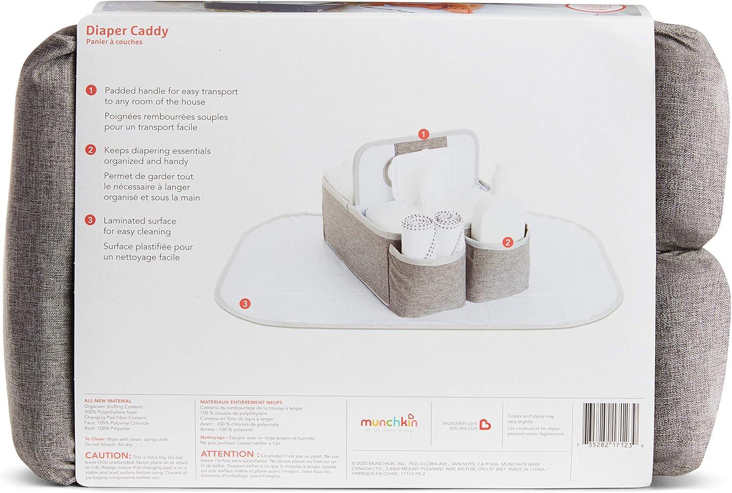 imageMunchkin Portable Diaper Caddy Organizer Grey1 Count Pack of 1