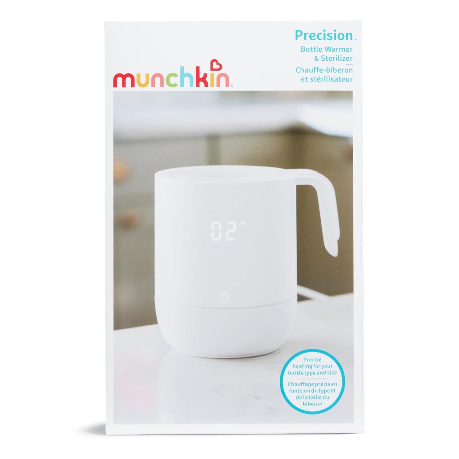imageMunchkin Precision Baby Bottle Warmer for Breastmilk Formula Food Jars and Sterilizing Small Parts  Compatible with All Bottle Brands Glass Silicone ampamp Plastic Digital Display White PluginBottle Warmer