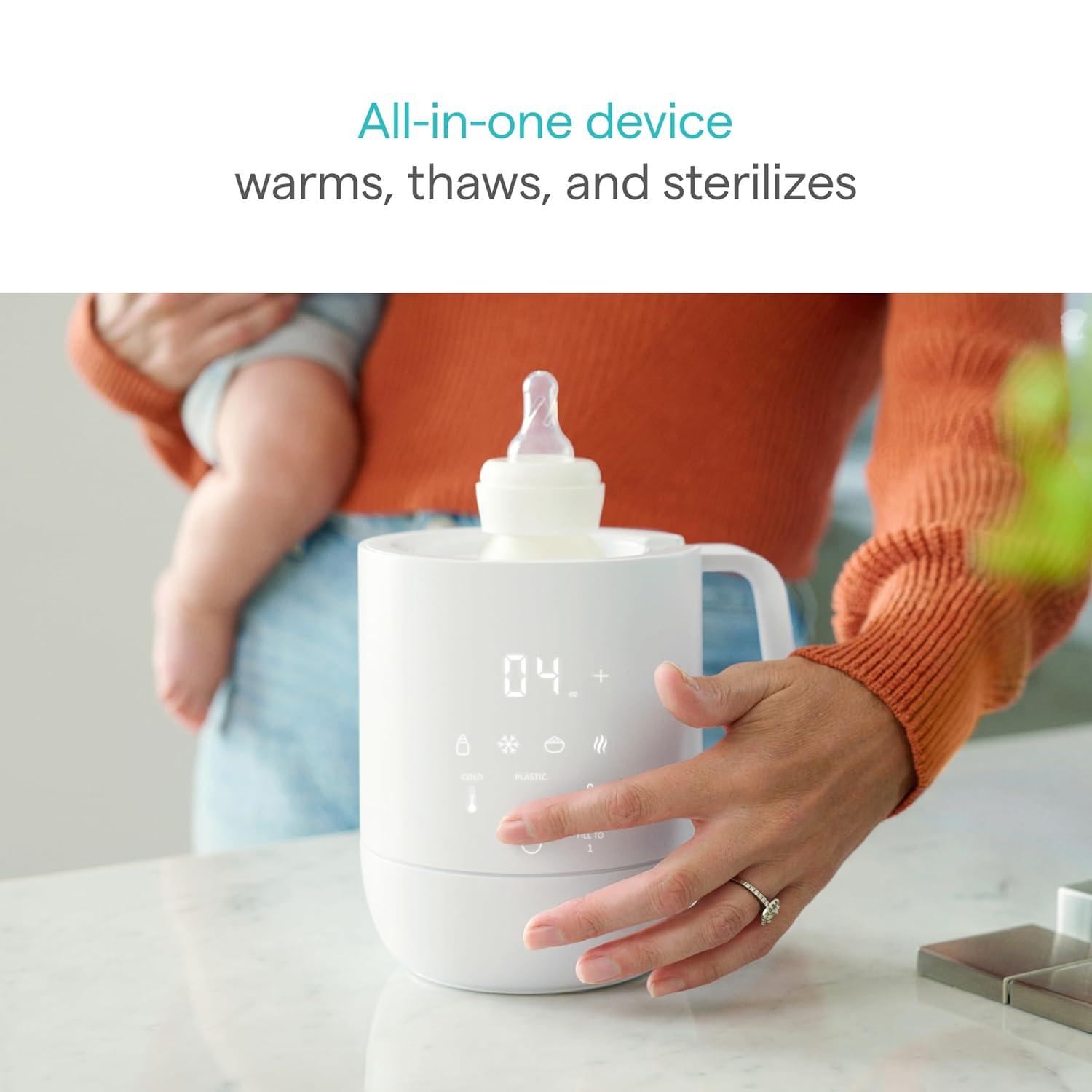 imageMunchkin Precision Baby Bottle Warmer for Breastmilk Formula Food Jars and Sterilizing Small Parts  Compatible with All Bottle Brands Glass Silicone ampamp Plastic Digital Display White PluginBottle Warmer