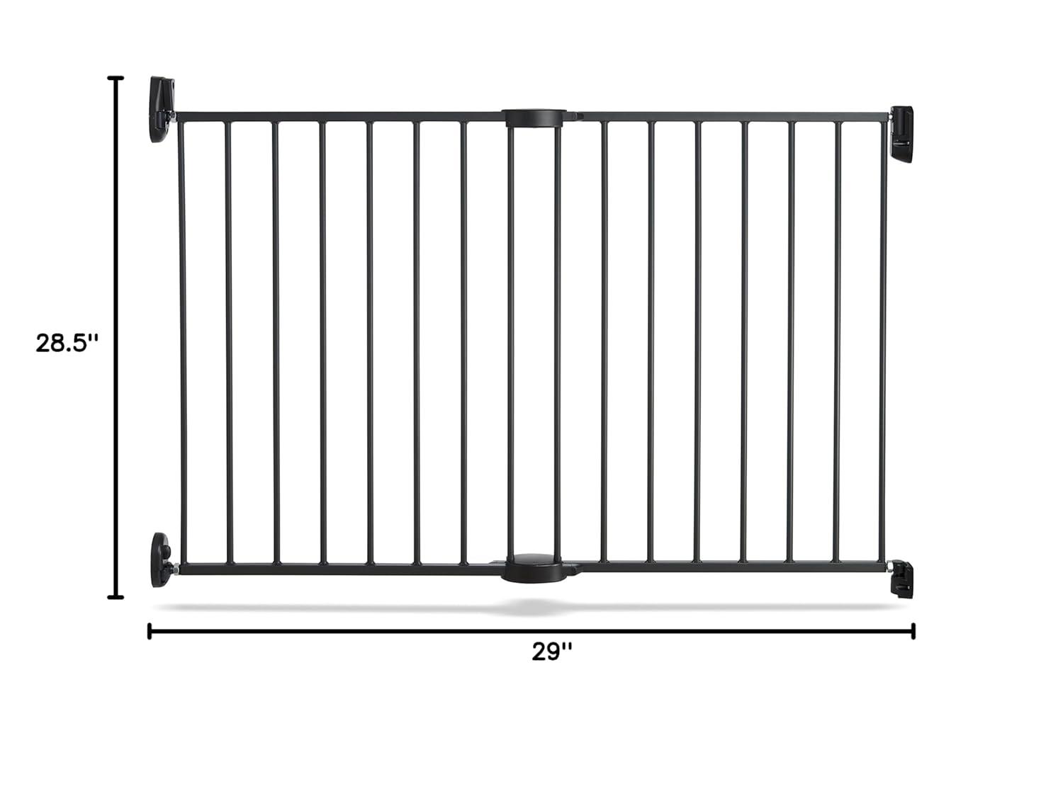 imageMunchkin Push to Close Baby Gate Hardware Mounted Safety Gate for Stairs Hallways and Doors Extends 285quot to 45quot Wide Metal Dark Grey