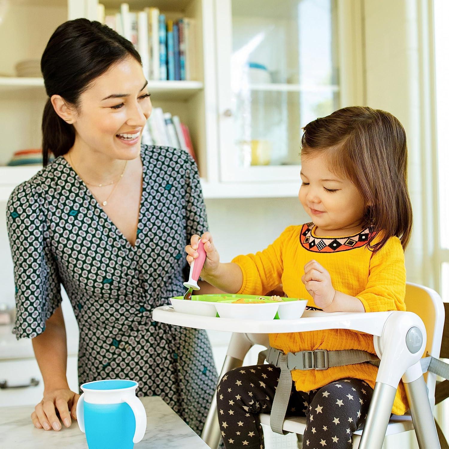 imageMunchkin Raise Toddler Fork and Spoon Utensil Set Rest Keeps Tip Off Table BPA Free 4 Pack BlueGreenPinkPurple