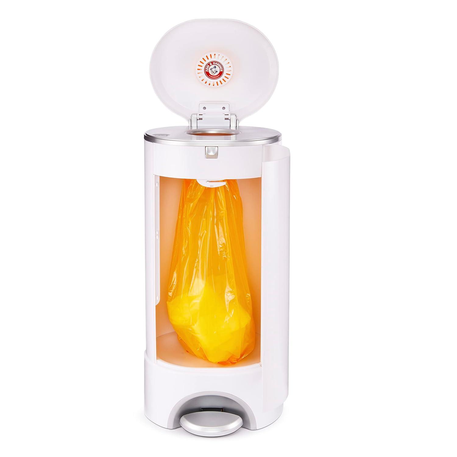 imageMunchkin STEP Diaper Pail Powered by Arm ampamp Hammer and Touch Free Baby Wipe Warmer