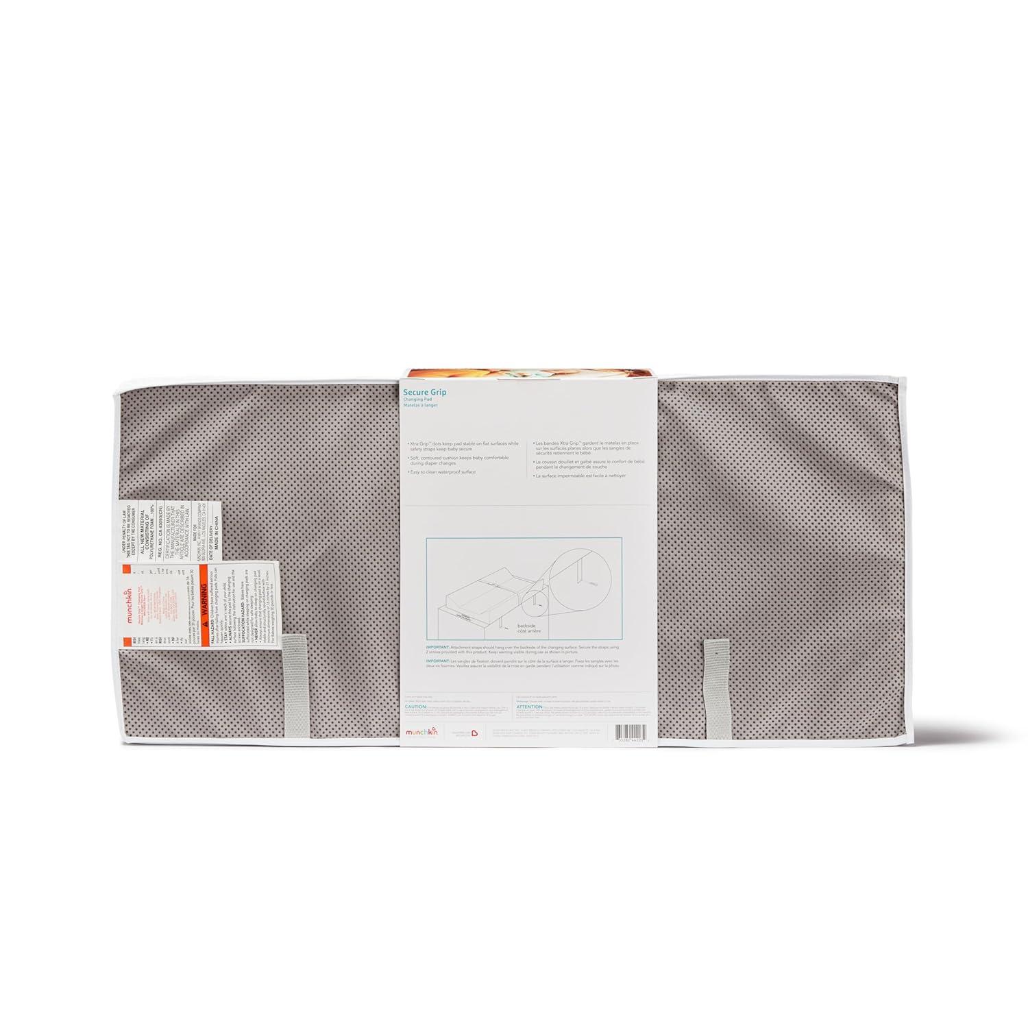 imageMunchkin Secure Grip Baby Diaper Changing Pad for Dresser Waterproof and Wipeable Contoured Standard Size 1475quot x 31quot WhiteChanging Pad